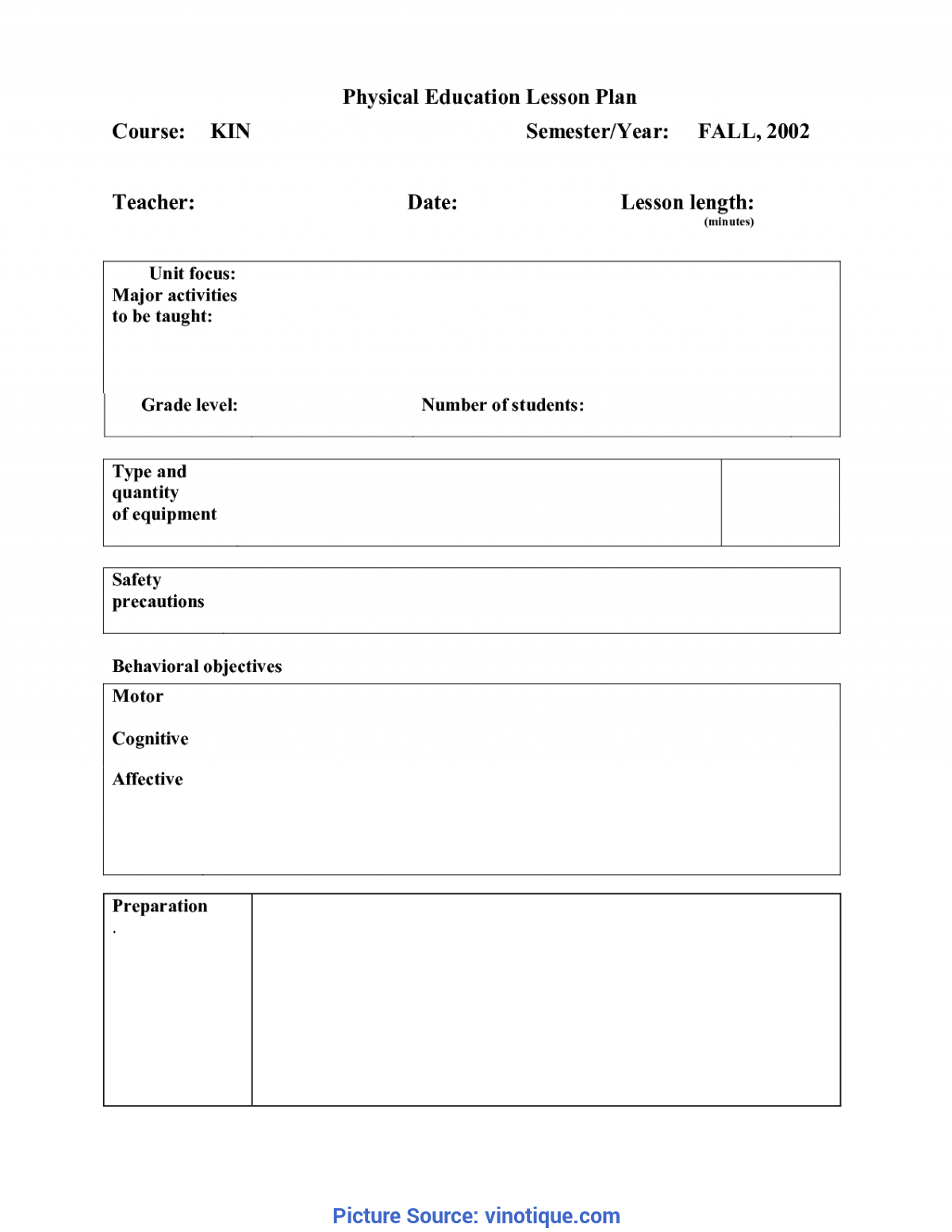 10 Lesson Plan Template For Physical Education | Templ - Ota