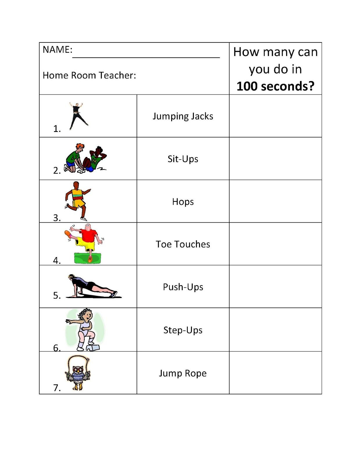 100 Second Challenge | Physical Education, Elementary