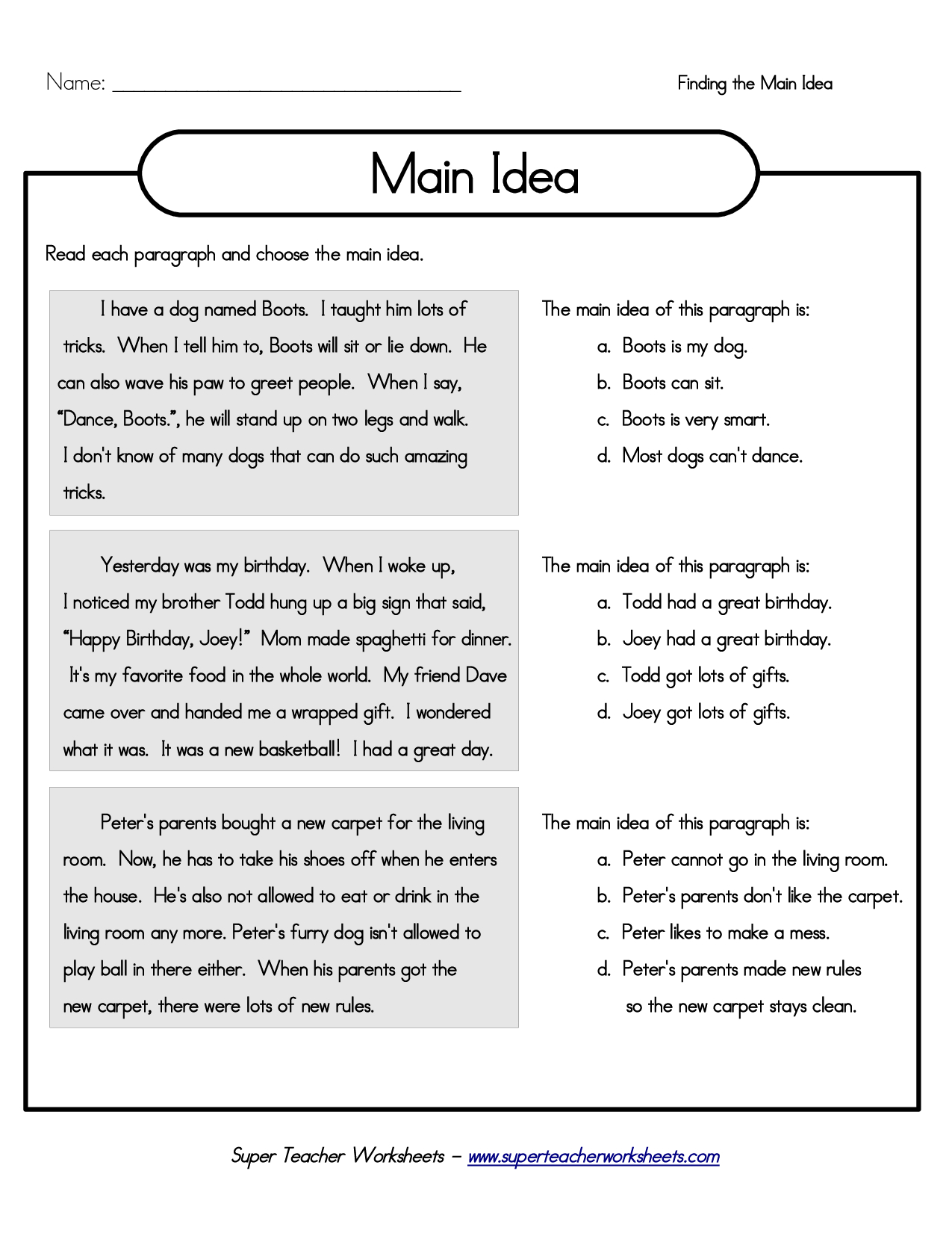 15 Best Images Of Main Idea Supporting Detail Worksheets