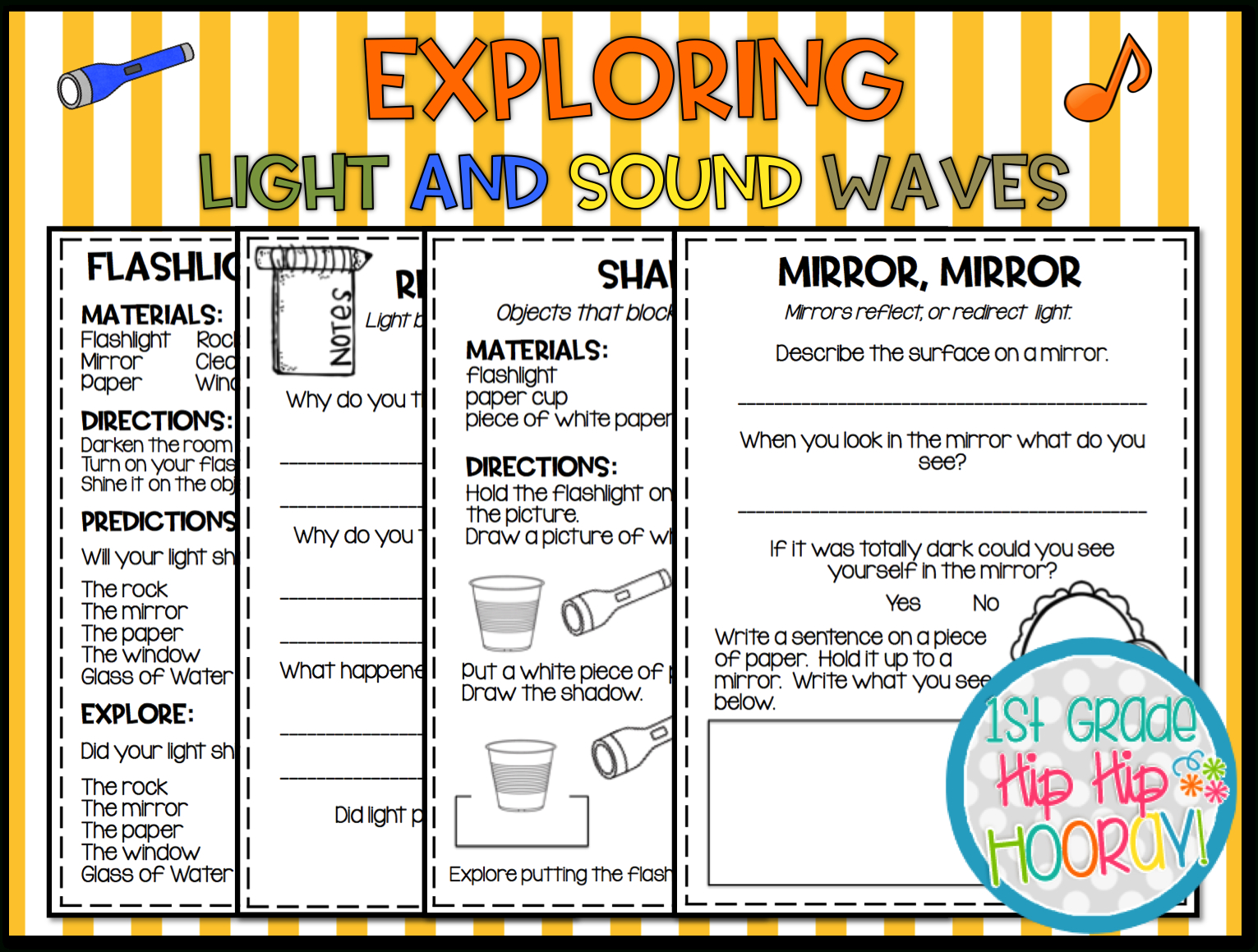 1St Grade Hip Hip Hooray!: Exploring Light And Sound Ngss