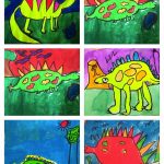 1St Grade Rockin' Dinosaurs | Elementary Art, Art Lessons