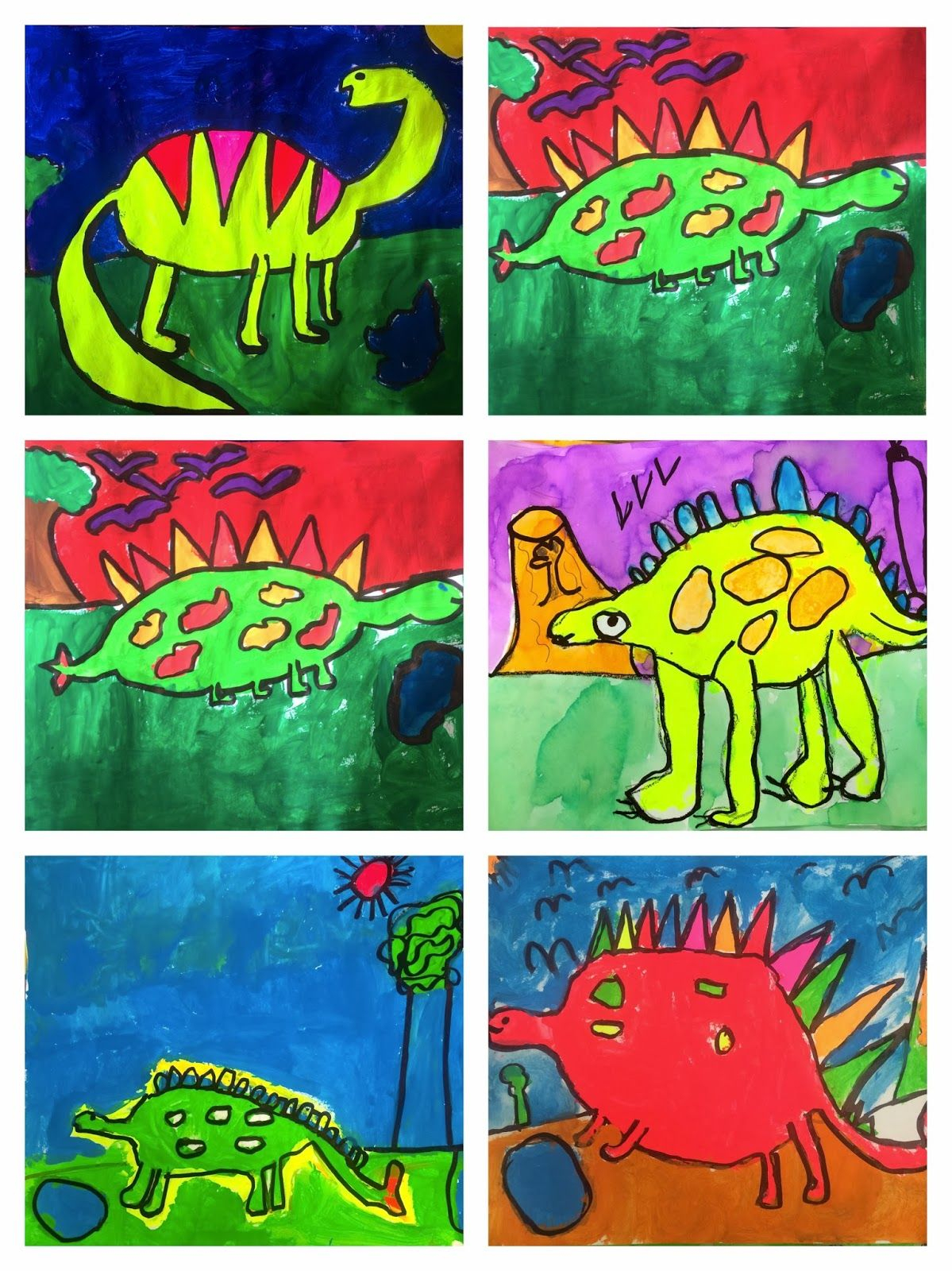 1St Grade Rockin&amp;#039; Dinosaurs | Elementary Art, Art Lessons