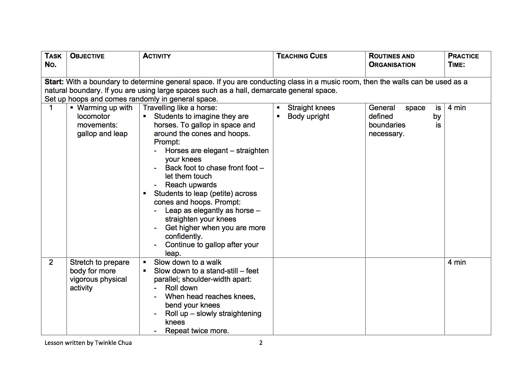 2. Creative Dance Lesson Plan – Tailored For Pe Programme In