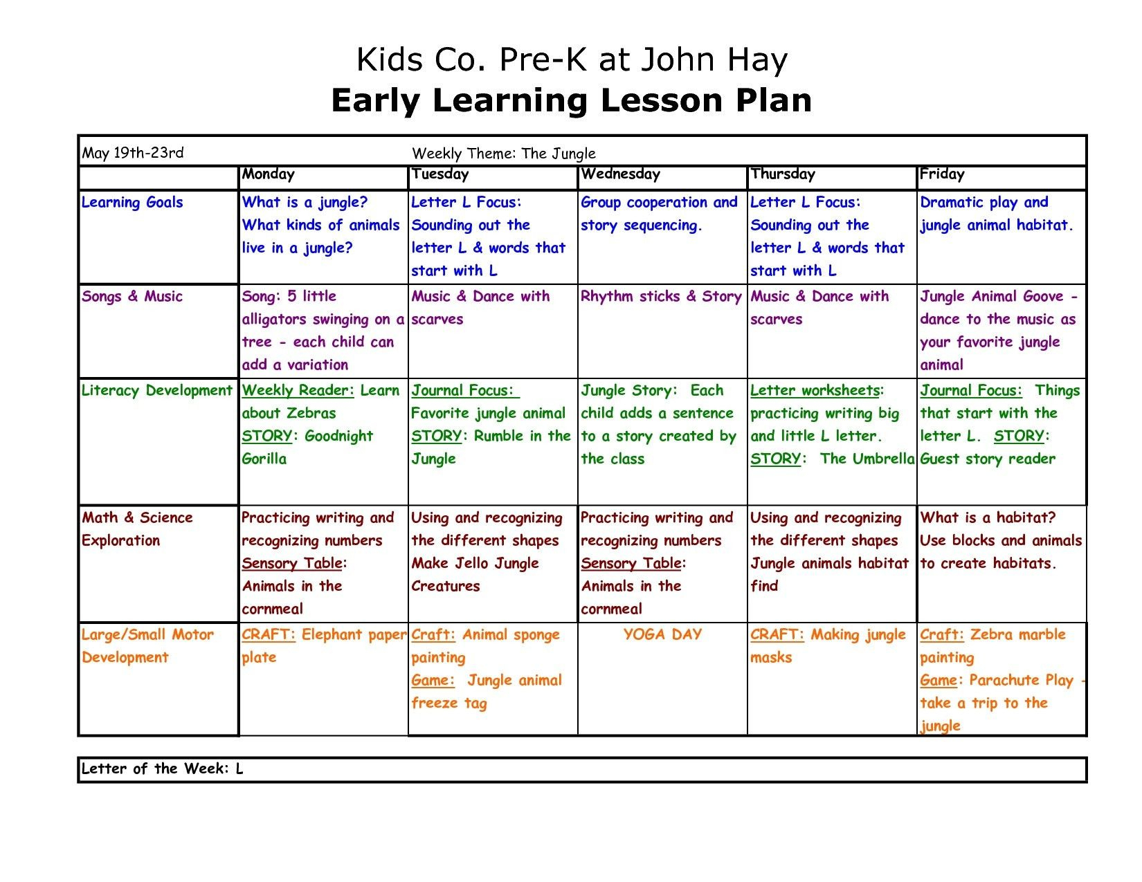 20 Florida Lesson Plan Template In 2020 | Daycare Lesson