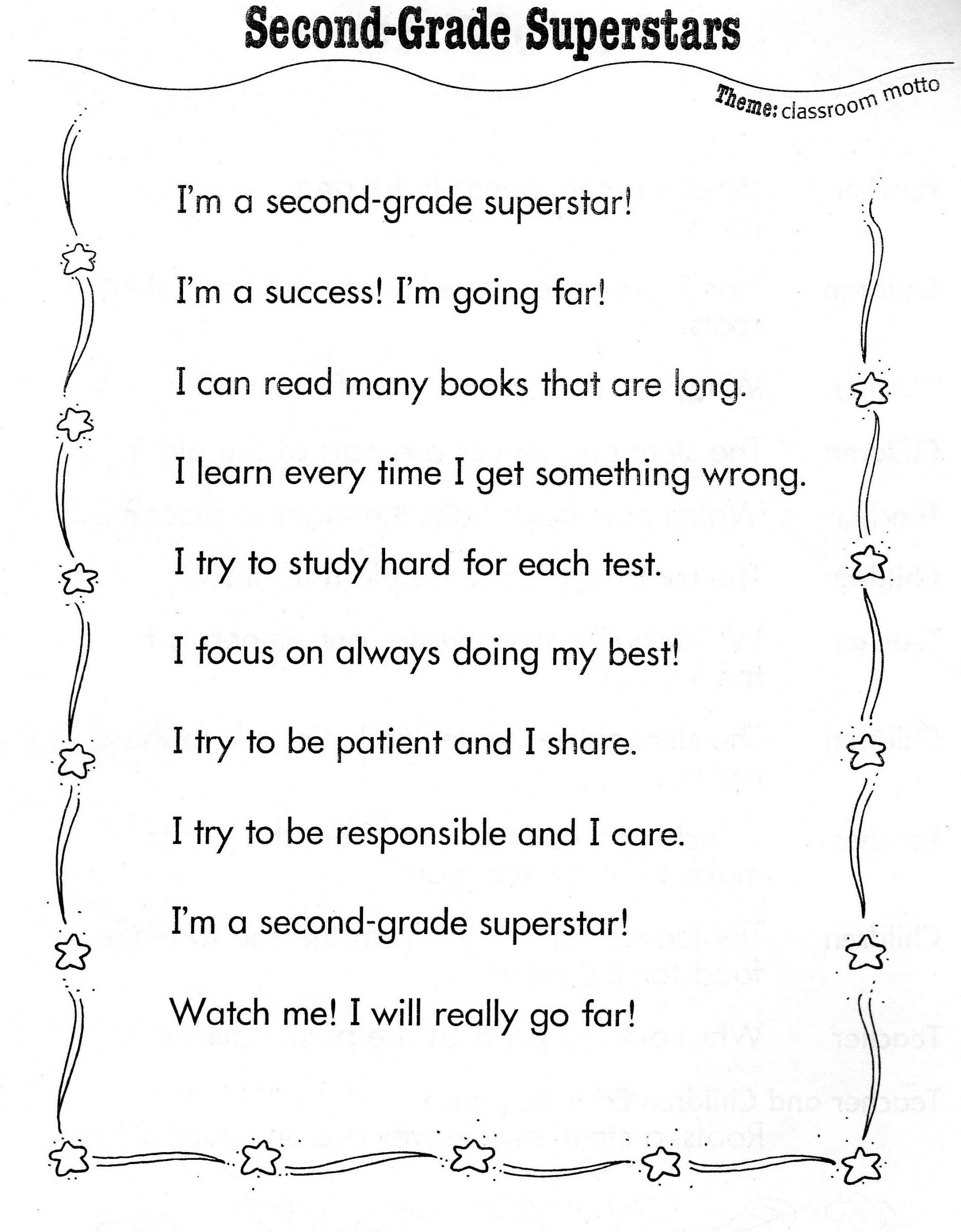 2Nd Grade Superstars Poem | Study Hard, Teaching, Spring Poem