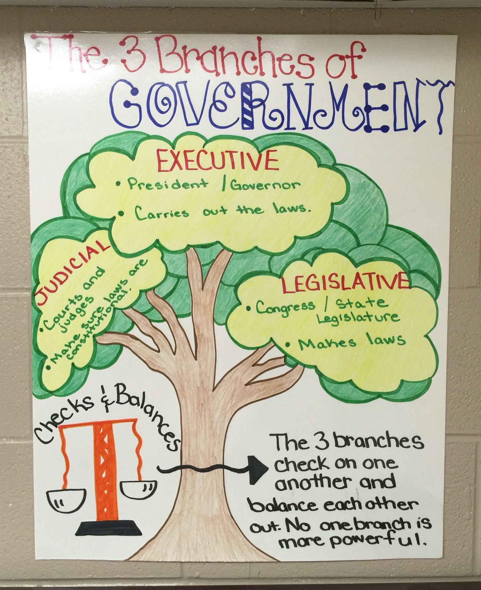 3 Branches Of Government Anchor Chart … … | Social Studies