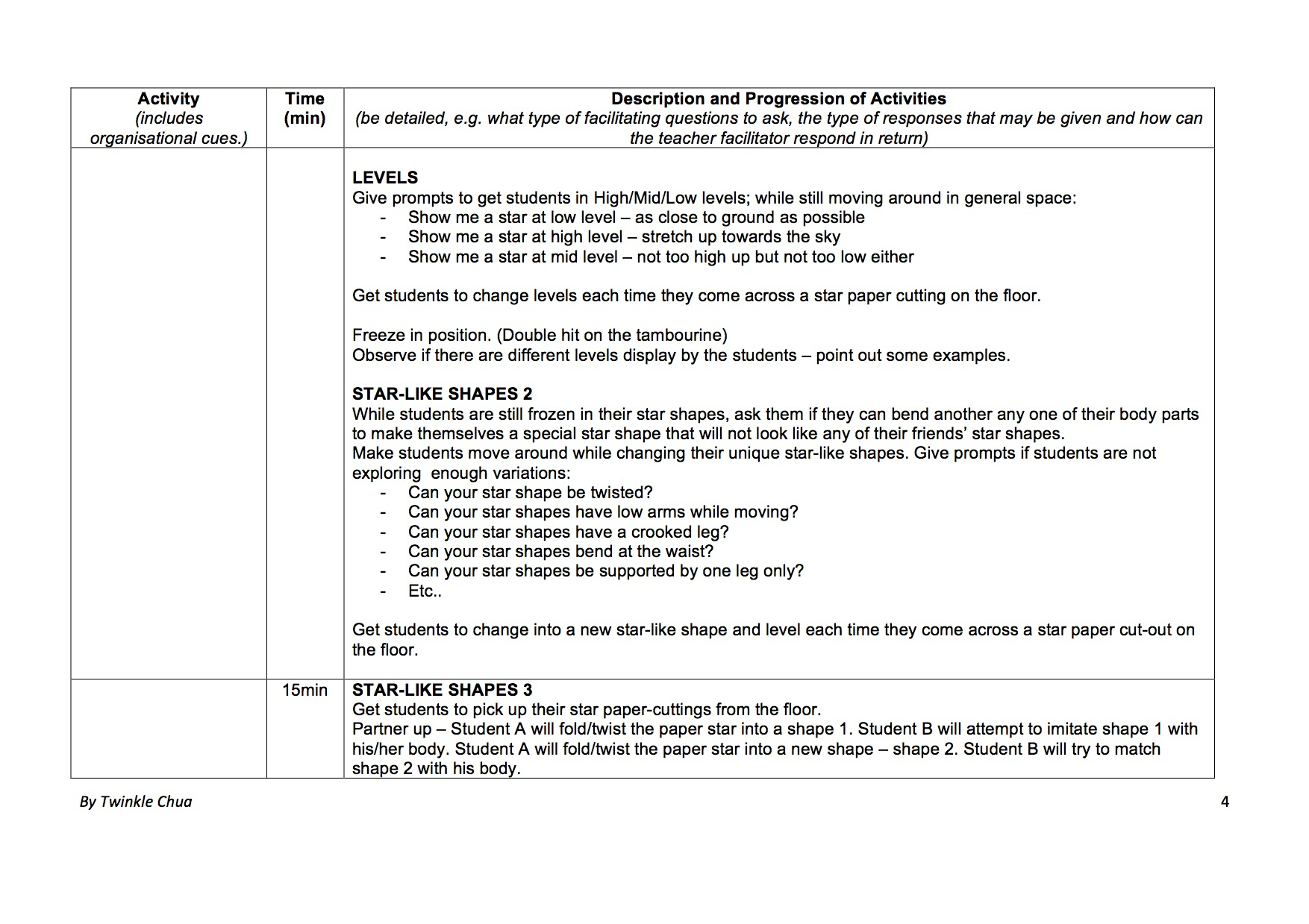 29. Creative Dance Lesson Plan – Tailored For Pal-Dance - Lesson