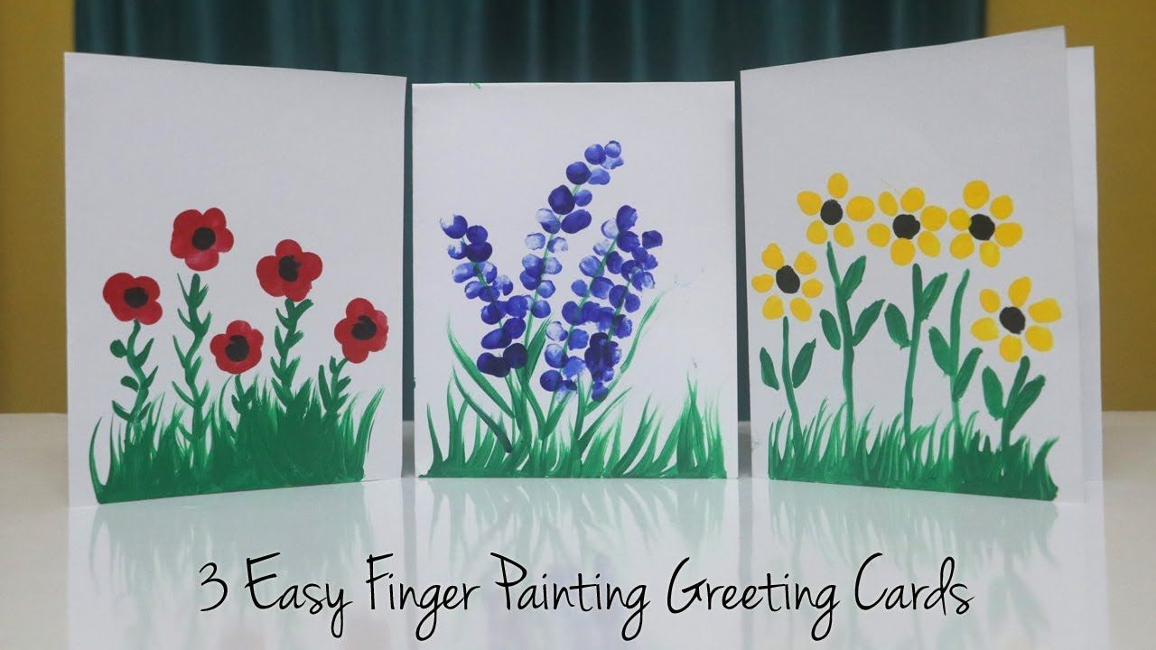 3 Easy Finger Painting Greeting Card Ideas | Teacher&amp;#039;s Day