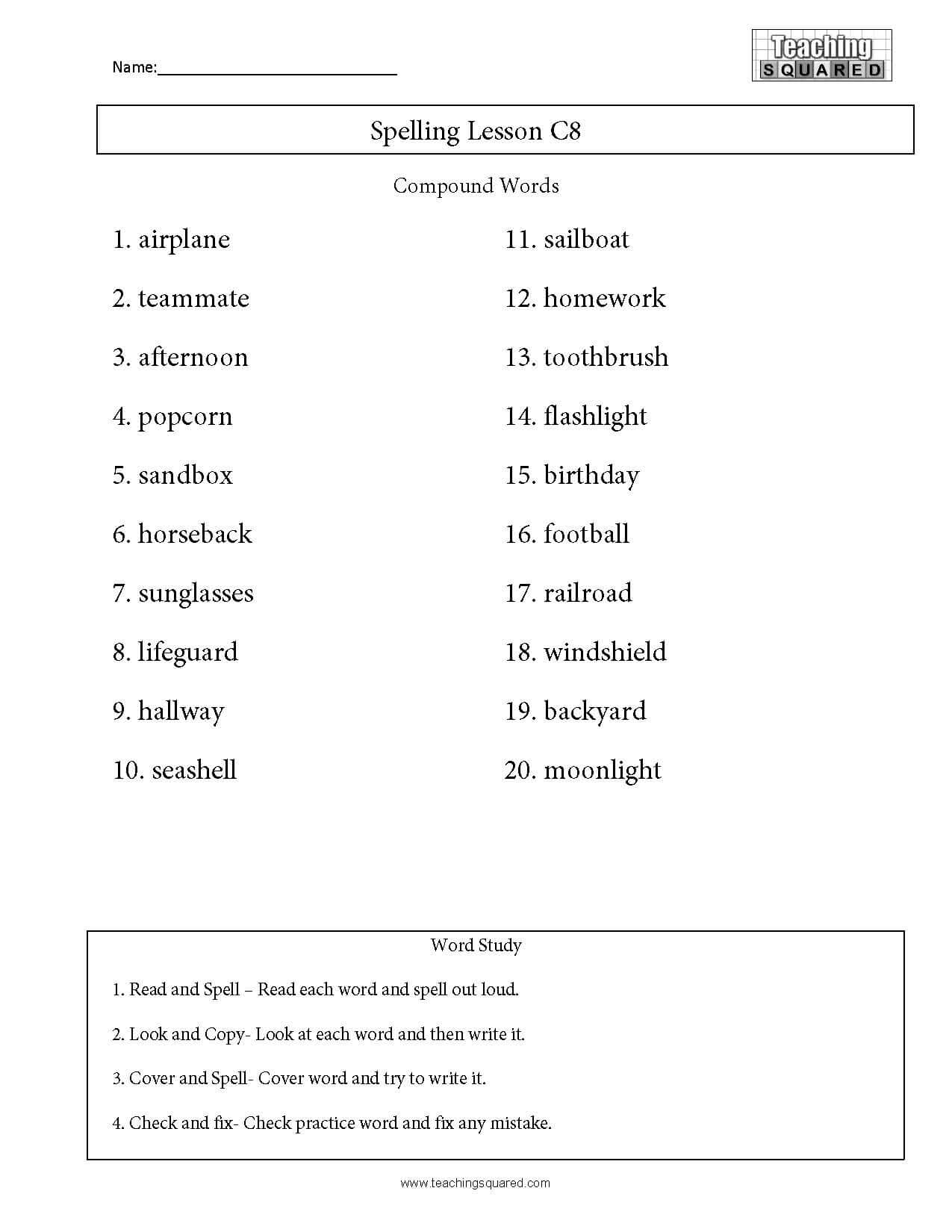 3Rd Grade Spelling Lists - Teaching Squared