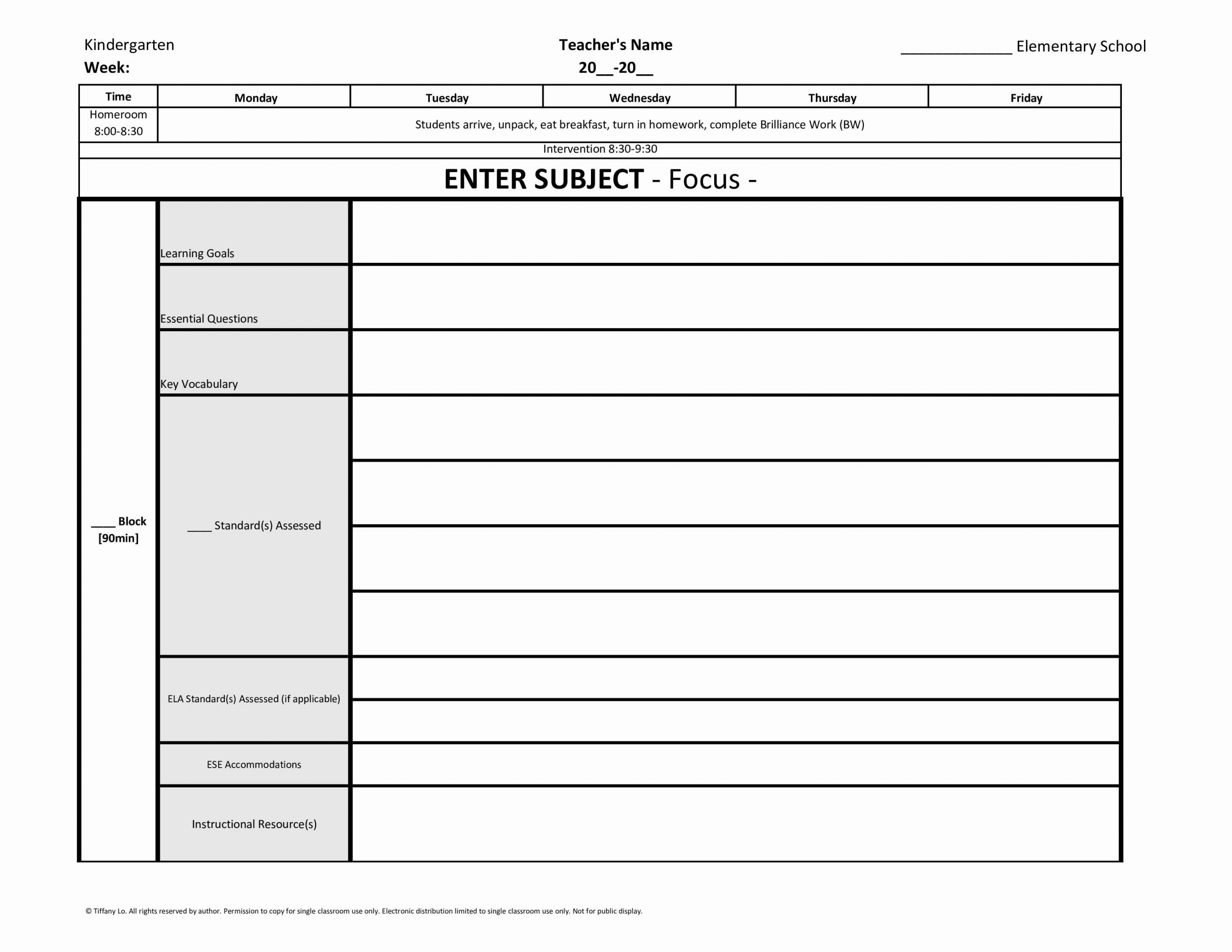 40 Kindergarten Lesson Plan Template | Math Lesson Plans