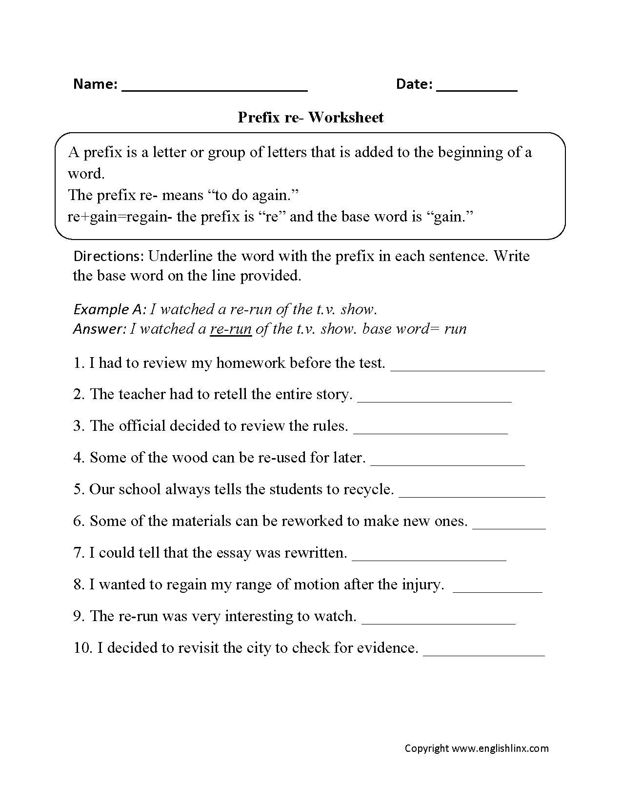 41 Innovative Prefix Worksheets For You | Prefix Worksheet