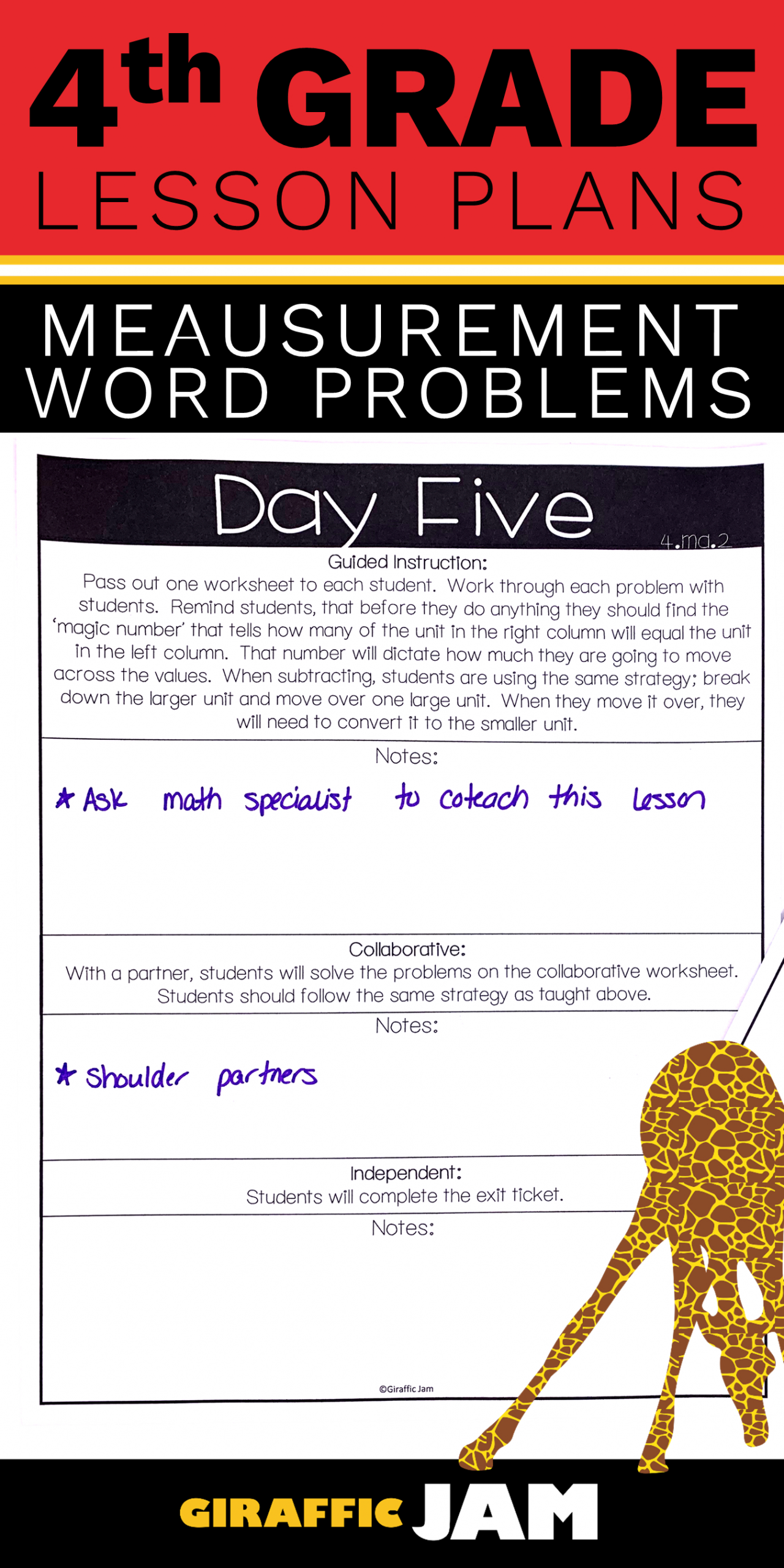 4Th Grade Measurement Word Problem Lesson Plans With Answer