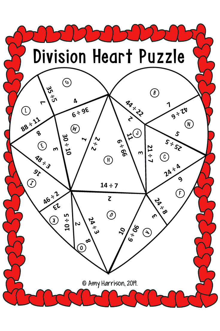 4Th Or 5Th Grade Division Puzzle - Fun Math Activity