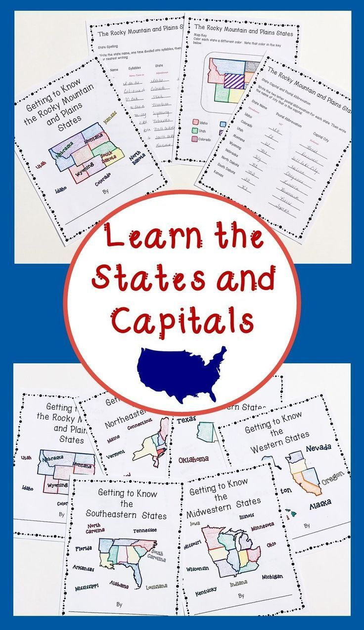 50 states and capitals lessons and activities states and