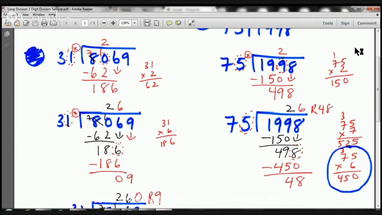 5Th Grade Long Division With 2 Digit Divisors Lesson- Fullerton Tutors