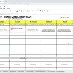 5Th Grade Math Lesson Plan Template  How To 
