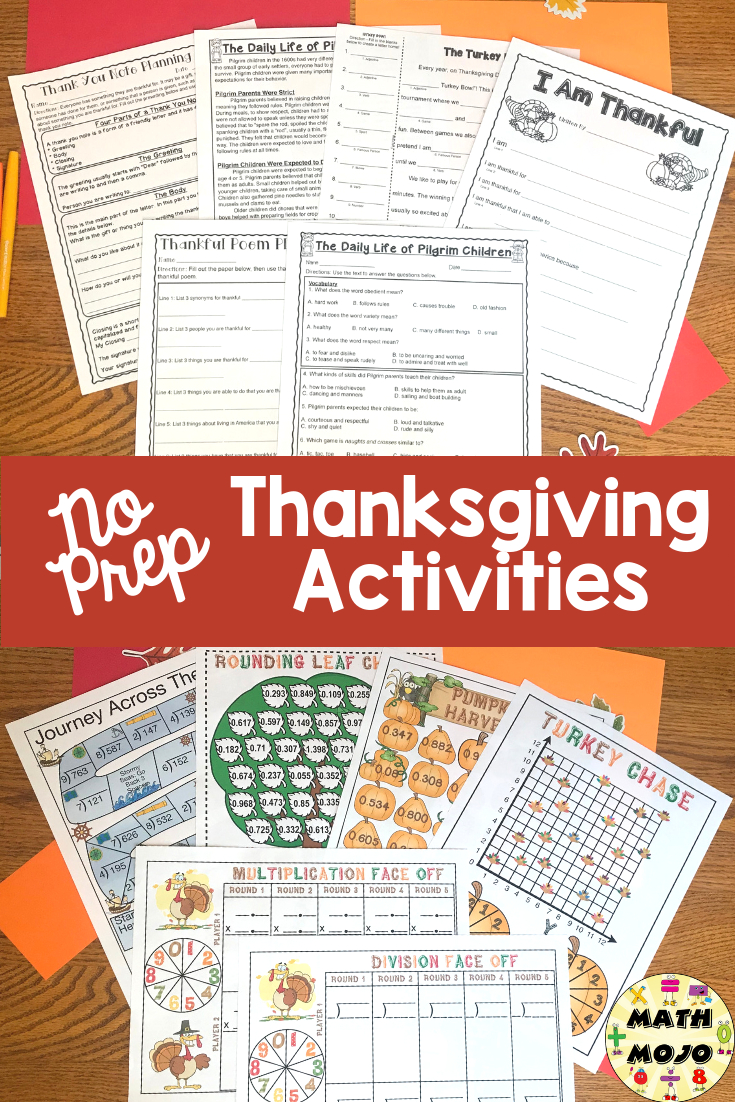 5Th Grade Thanksgiving Activities: 5Th Grade Thanksgiving