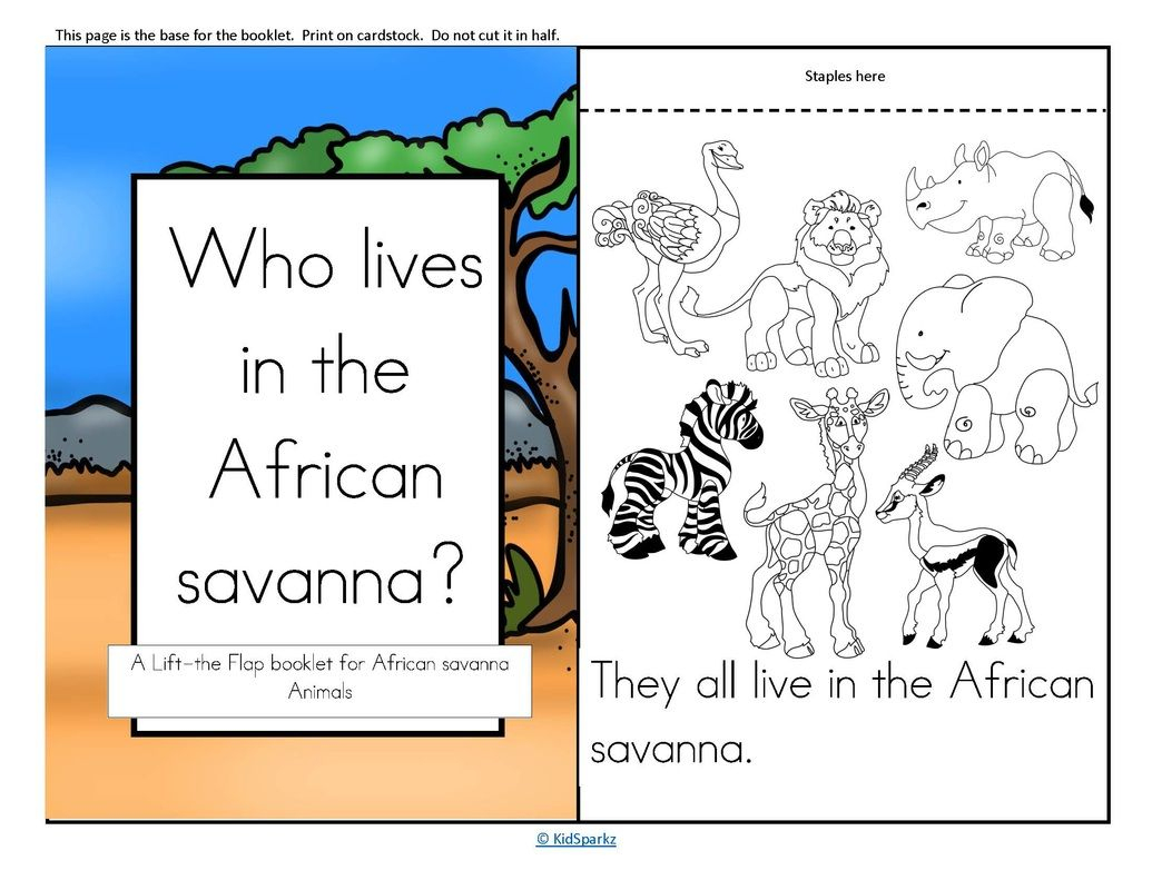 A Lift-The Flap Booklet For An African Savanna Animals Theme