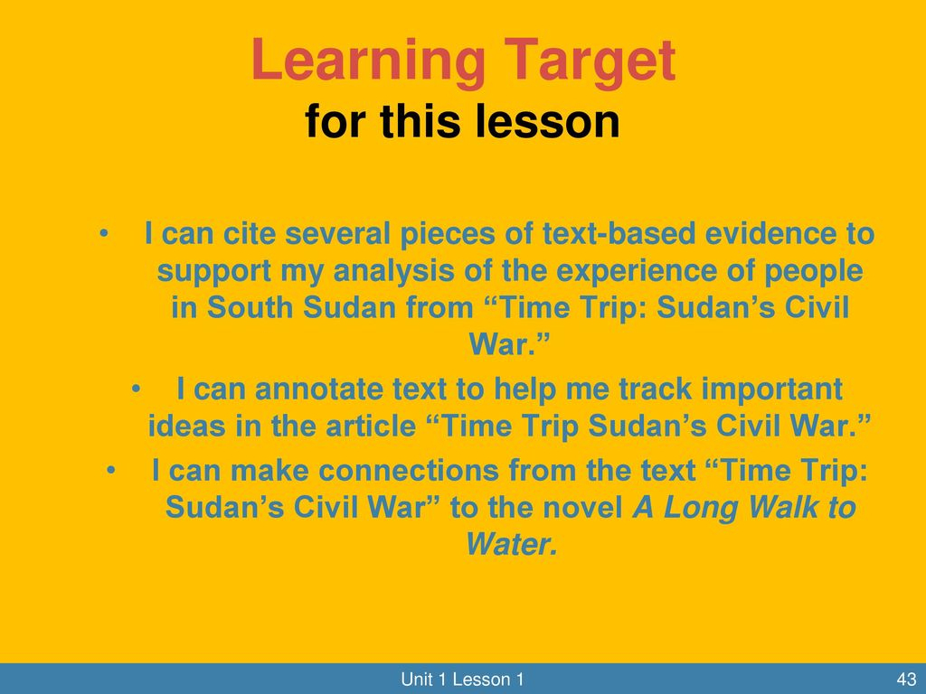 A Long Walk To Water Unit 1 Lesson Ppt Download