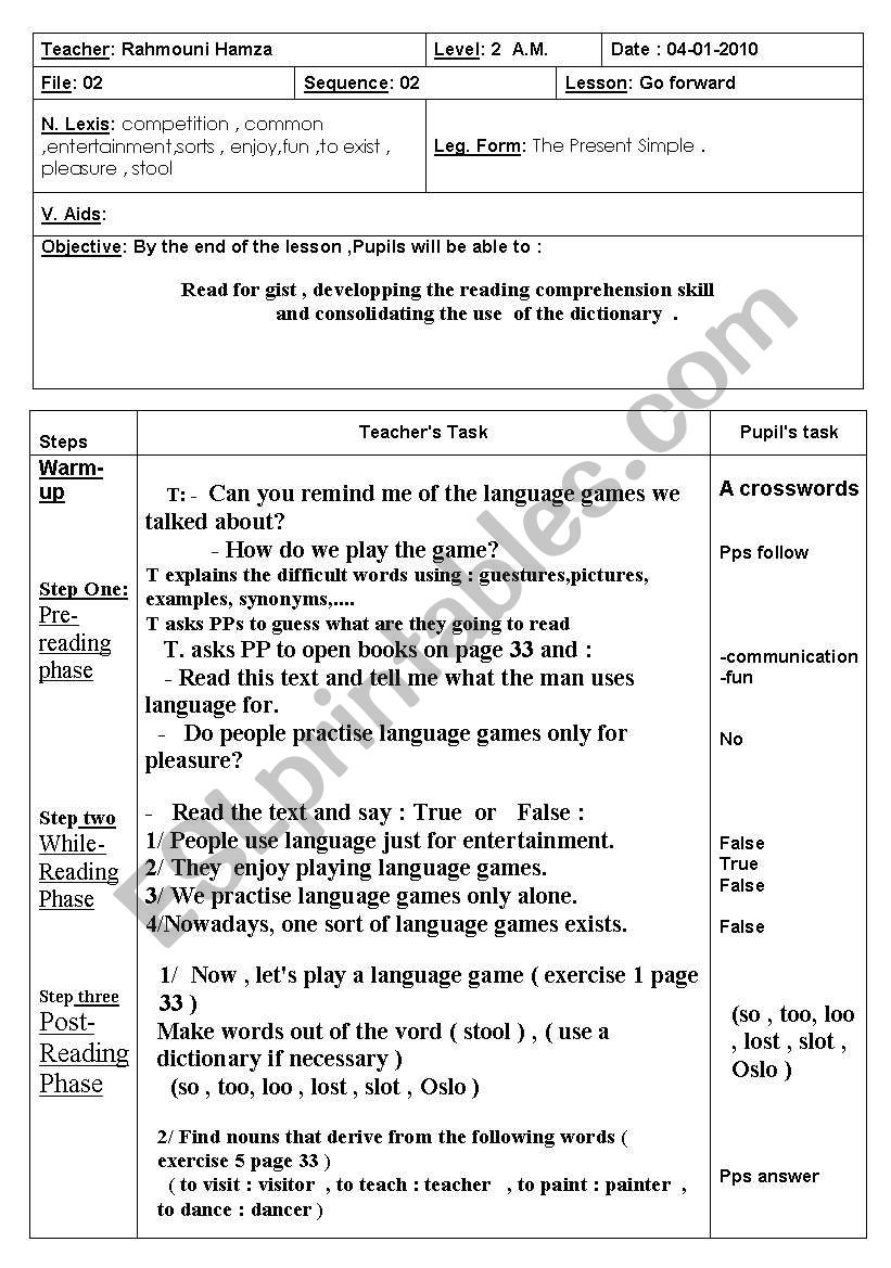 A Magic Reading Lesson Plan - Esl Worksheetafaf86