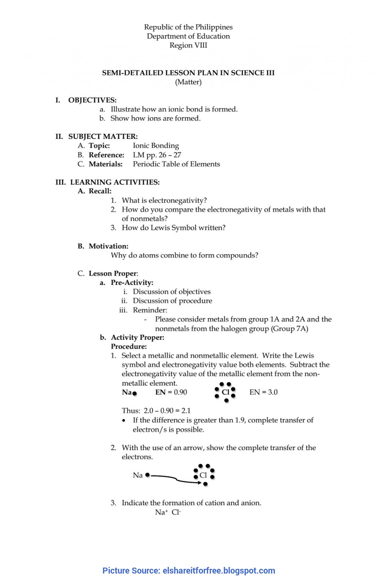 A Semi-Detailed Lesson Plan In Kindergarten I. Objective