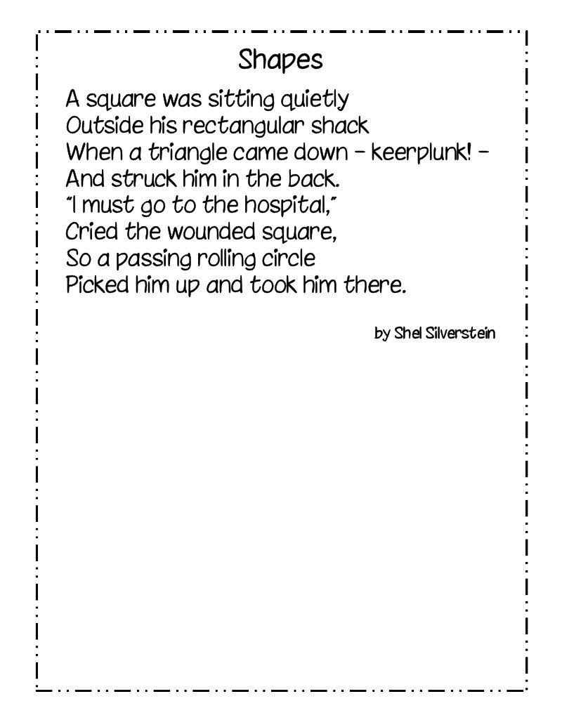 A Shel Silverstein Poem About Shapes | Silverstein Poems