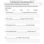 Action Verbs Worksheets | Re Writing Action Verbs Worksheet