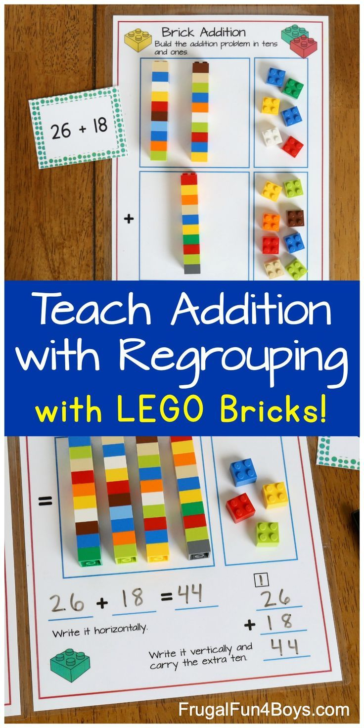 Addition With Regrouping With Lego Bricks | Lego Math