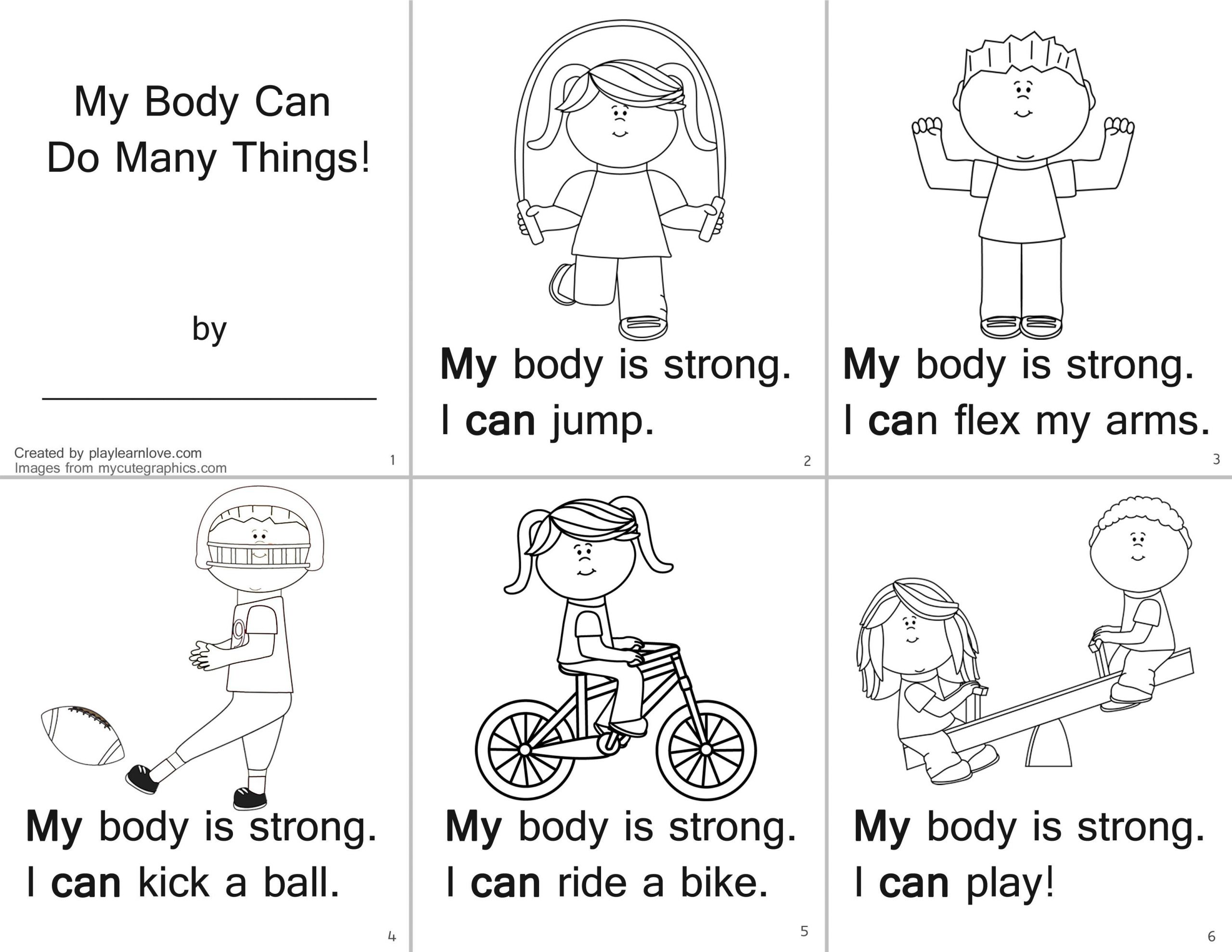All About Me &amp;#039;my Body&amp;#039; Emergent Reader : Preschool Reading