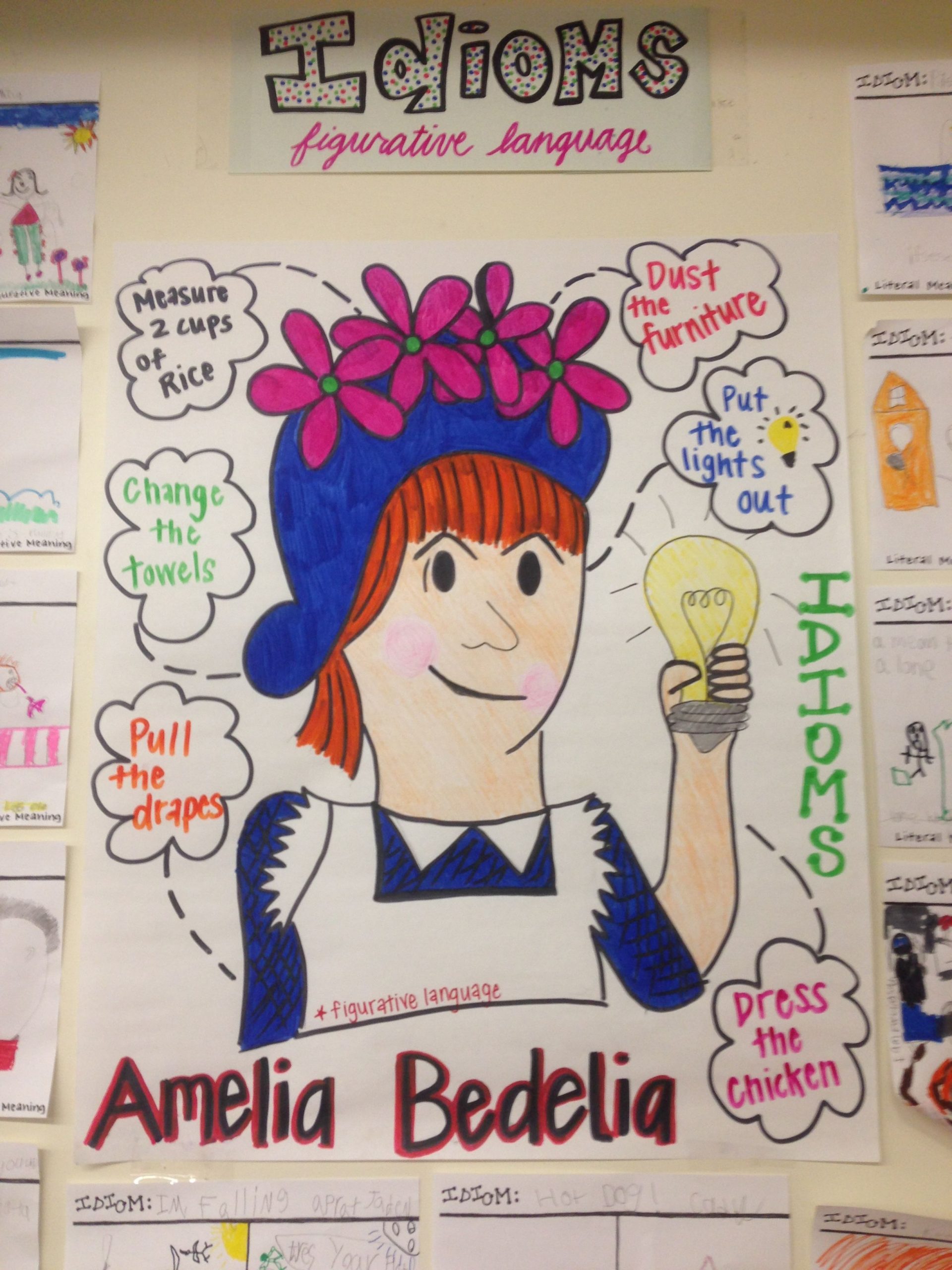 Amelia Bedelia-Idioms Anchor Chart | Amelia Bedelia, Idioms