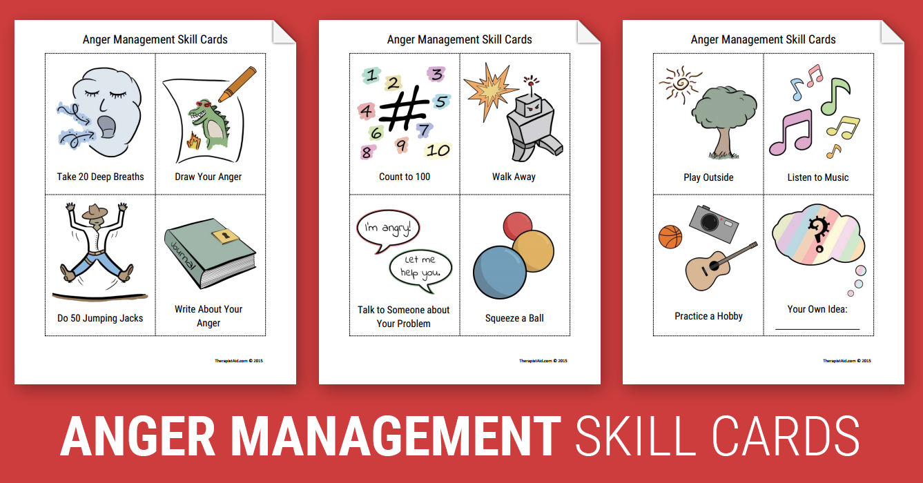 Anger Management Skill Cards (Worksheet) | Therapist Aid