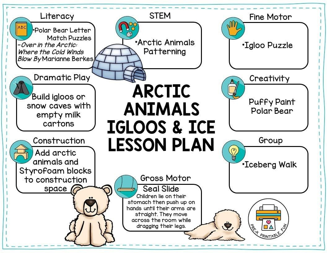 Arctic Animals Igloos And Ice Preschool Activities, Free