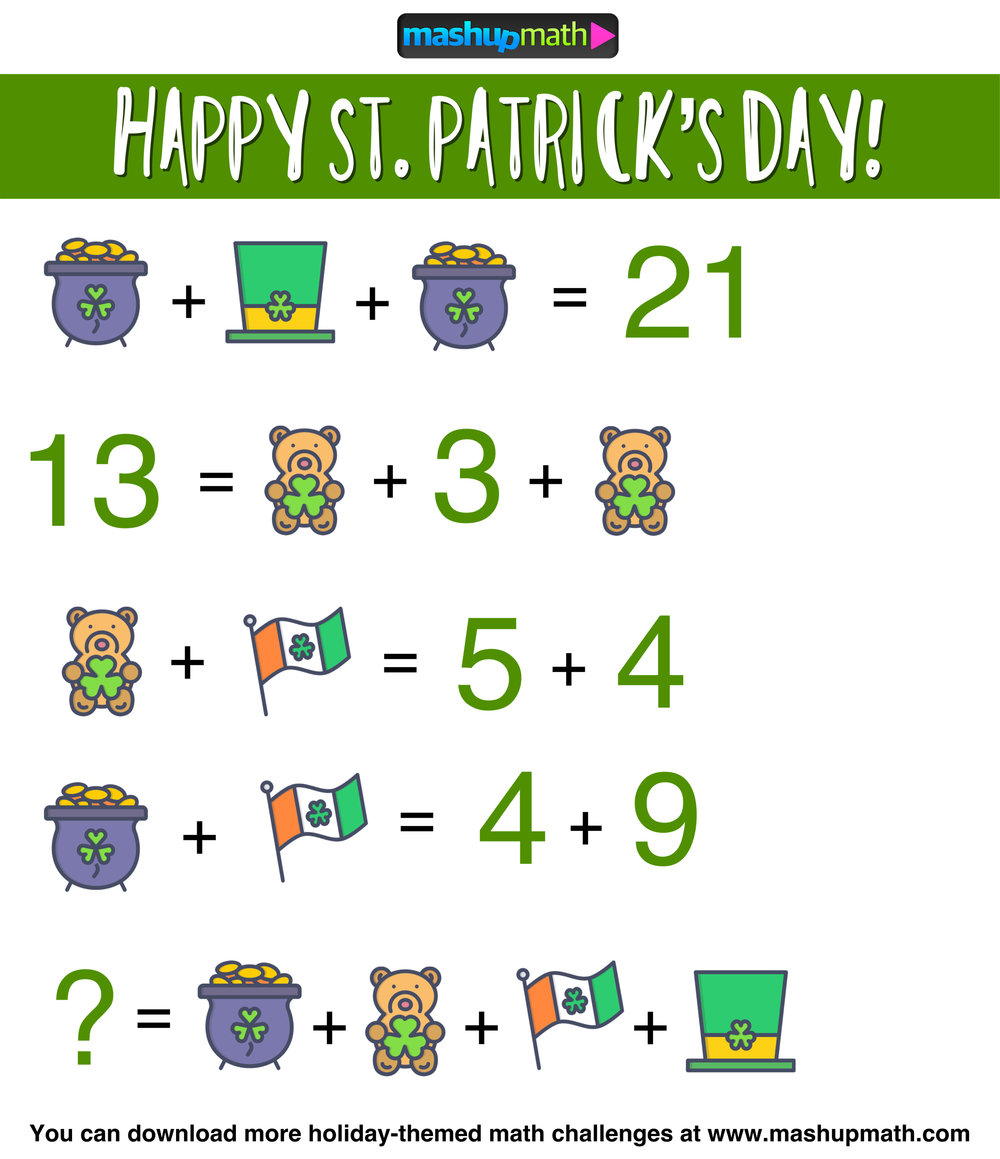 Are You Ready? 5 Free St Patricks Day Math Activities For