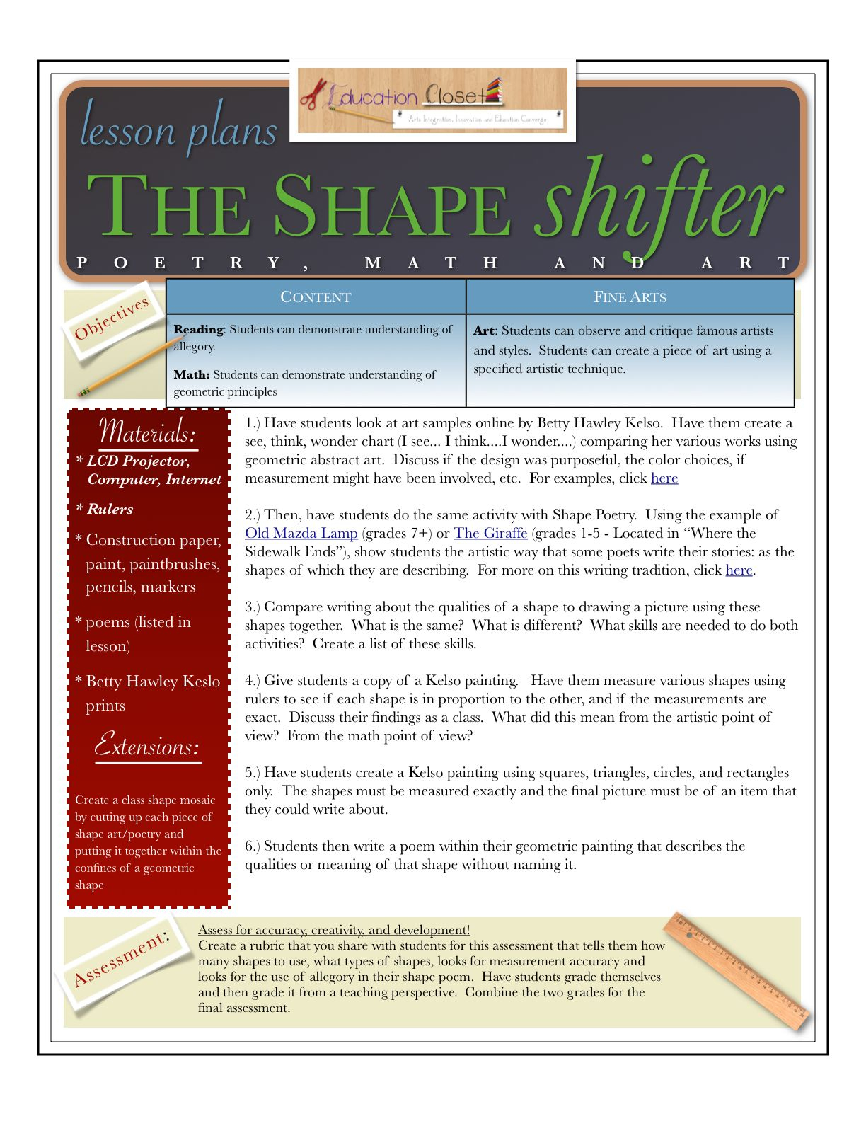 Arts Integration Lesson Plan: Shape Shifter | Lesson Plans