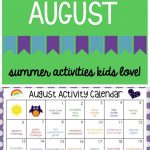 August Activity Calendar | Summer Preschool Activities