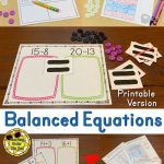 Balancing Equations First Second Grade Activity Teaching