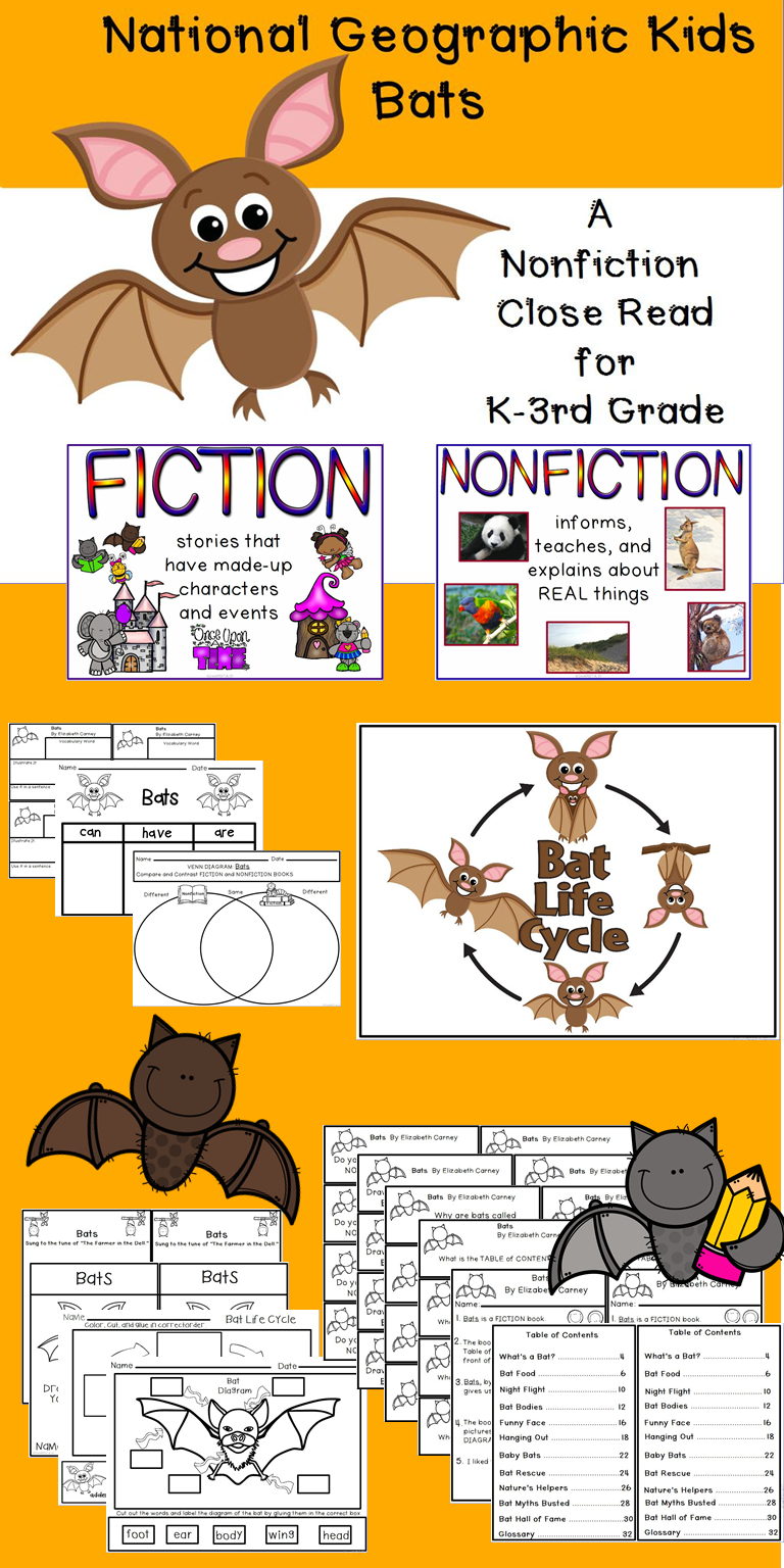 Bats Nonfiction Read Aloud Book Activities With Lesson Plans