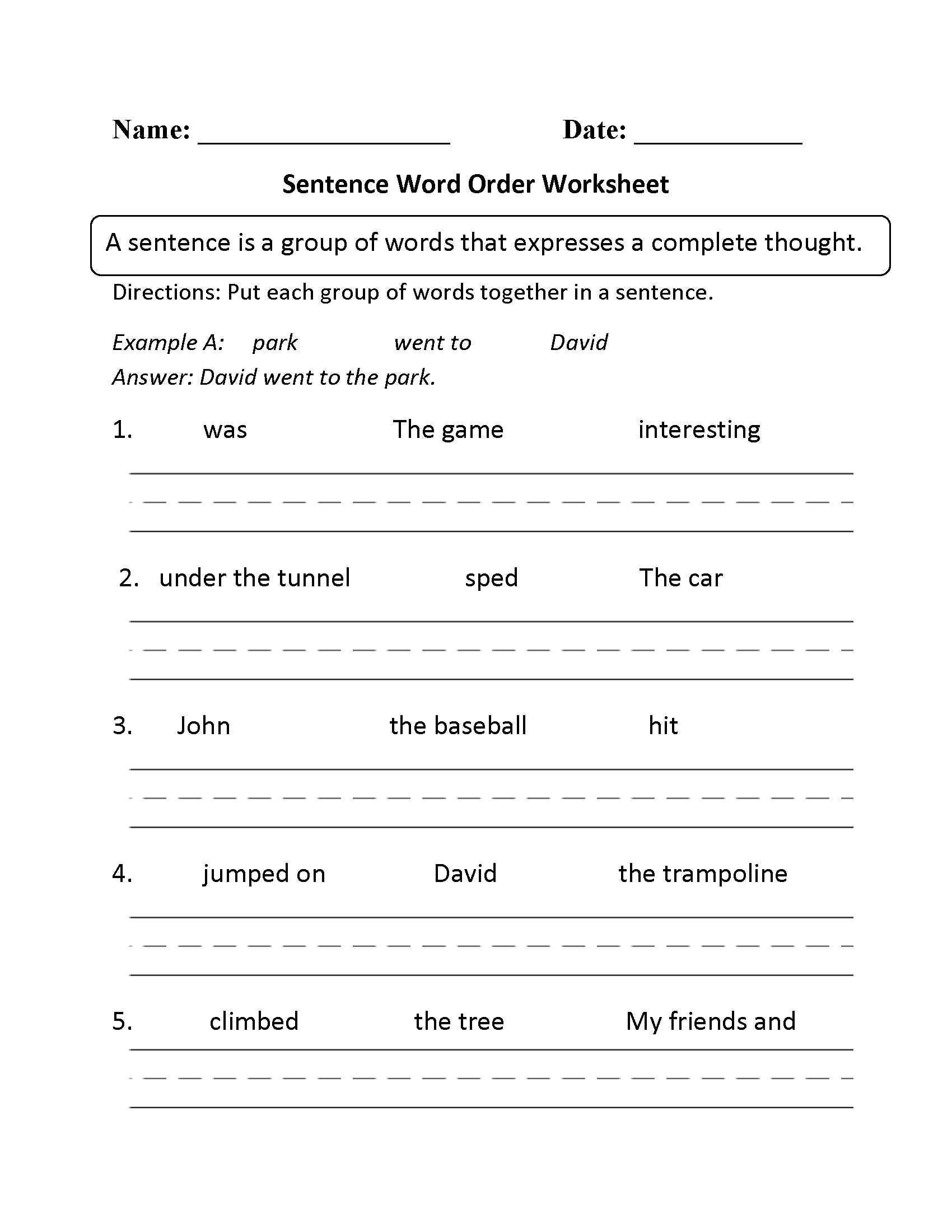 Beginner Sentence Building Worksheets Here Is A Graphic