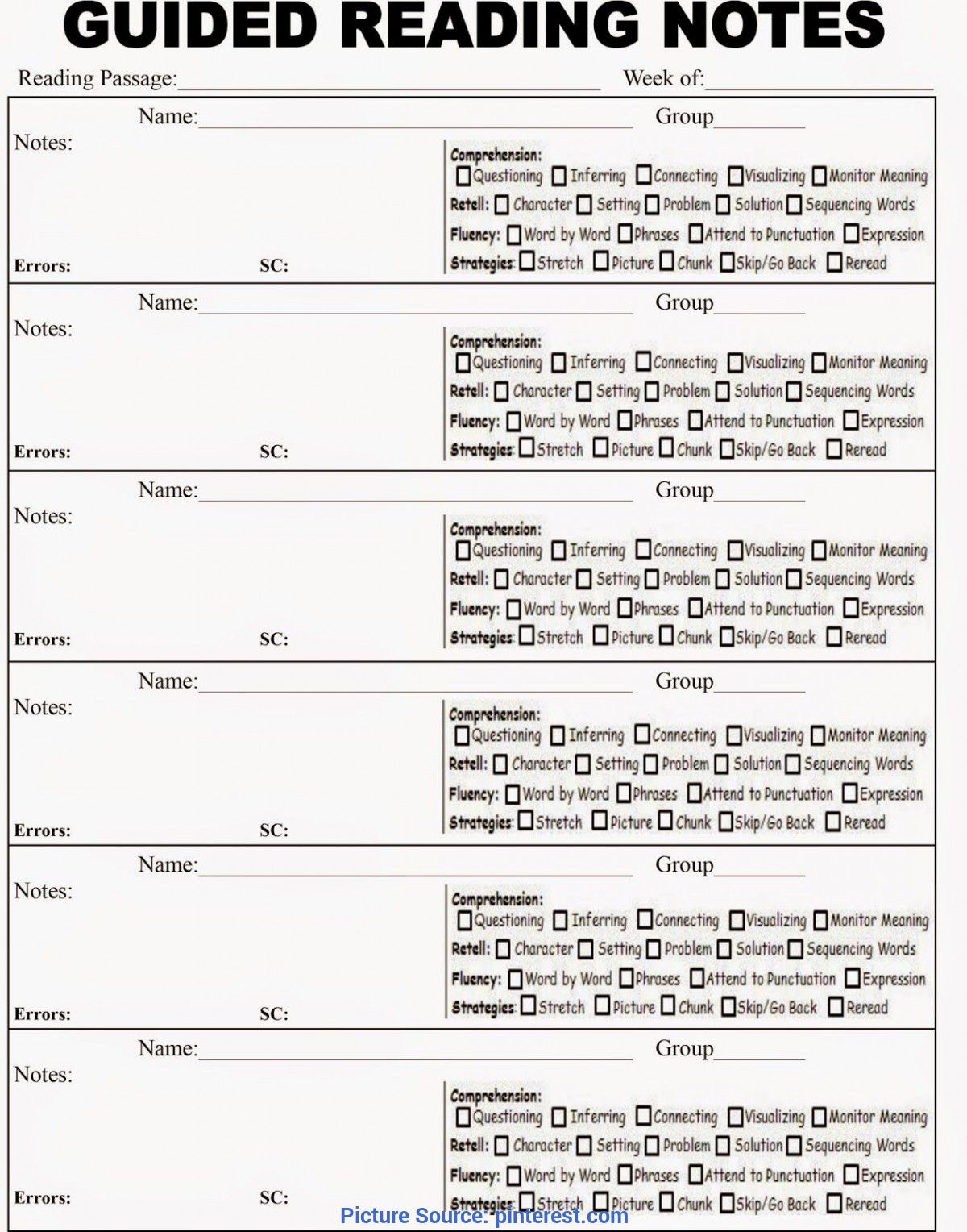 Best Guided Reading Lesson Plan Template Jan Richardson