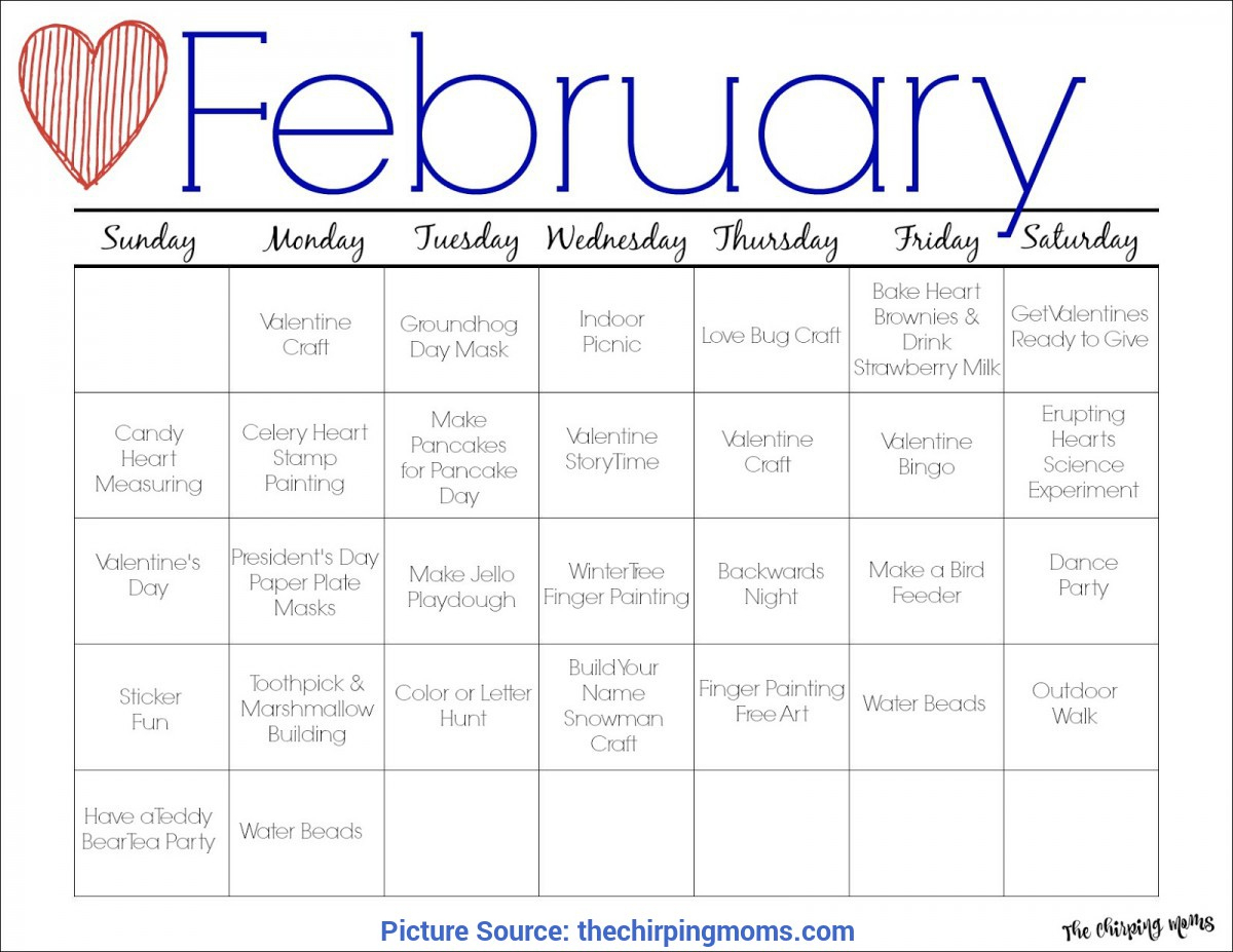 Best Printable Lesson Plans For Toddlers February Printable