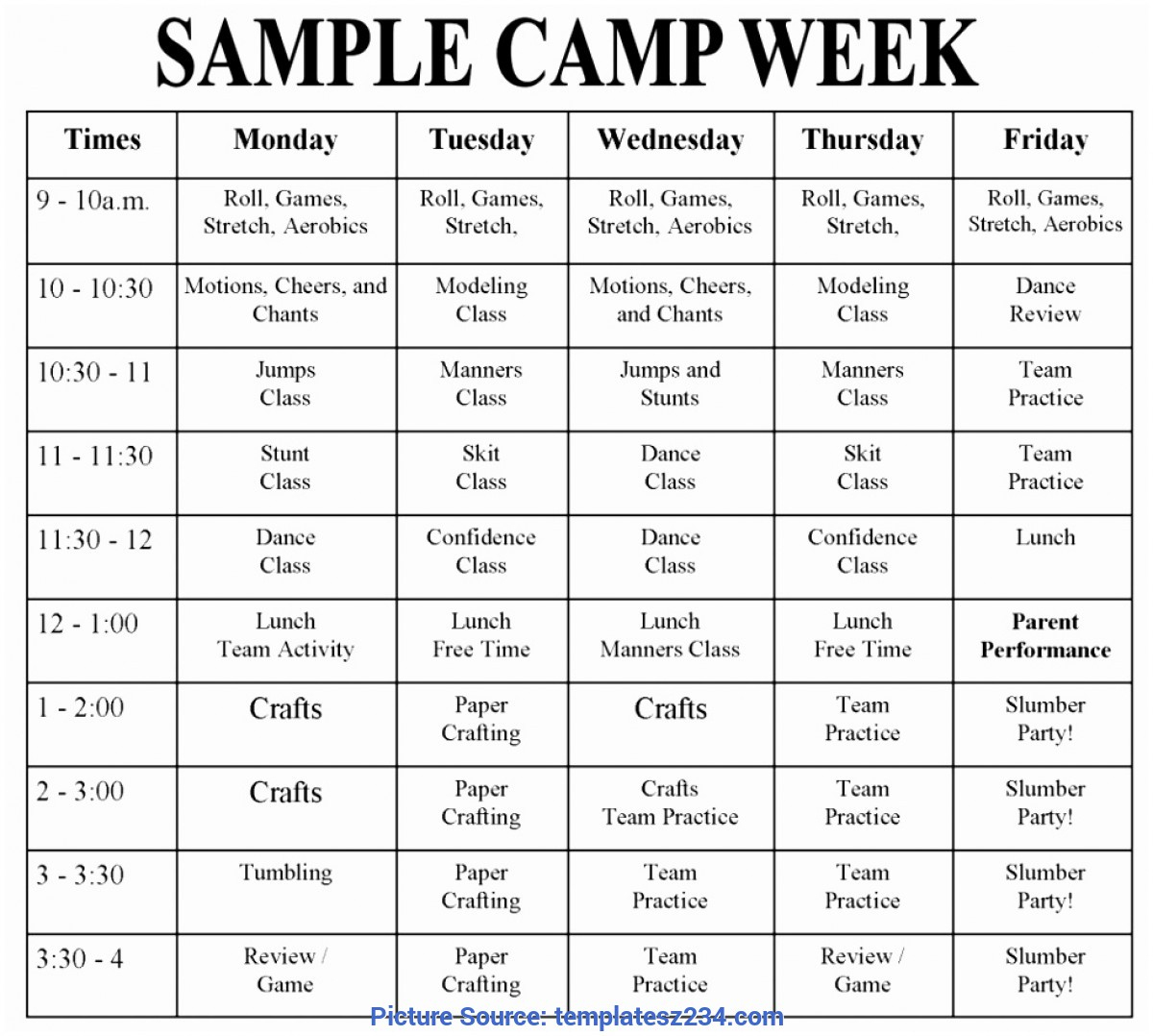Best Summer Camp Lesson Plan Template 6 Summer Camp Lesson