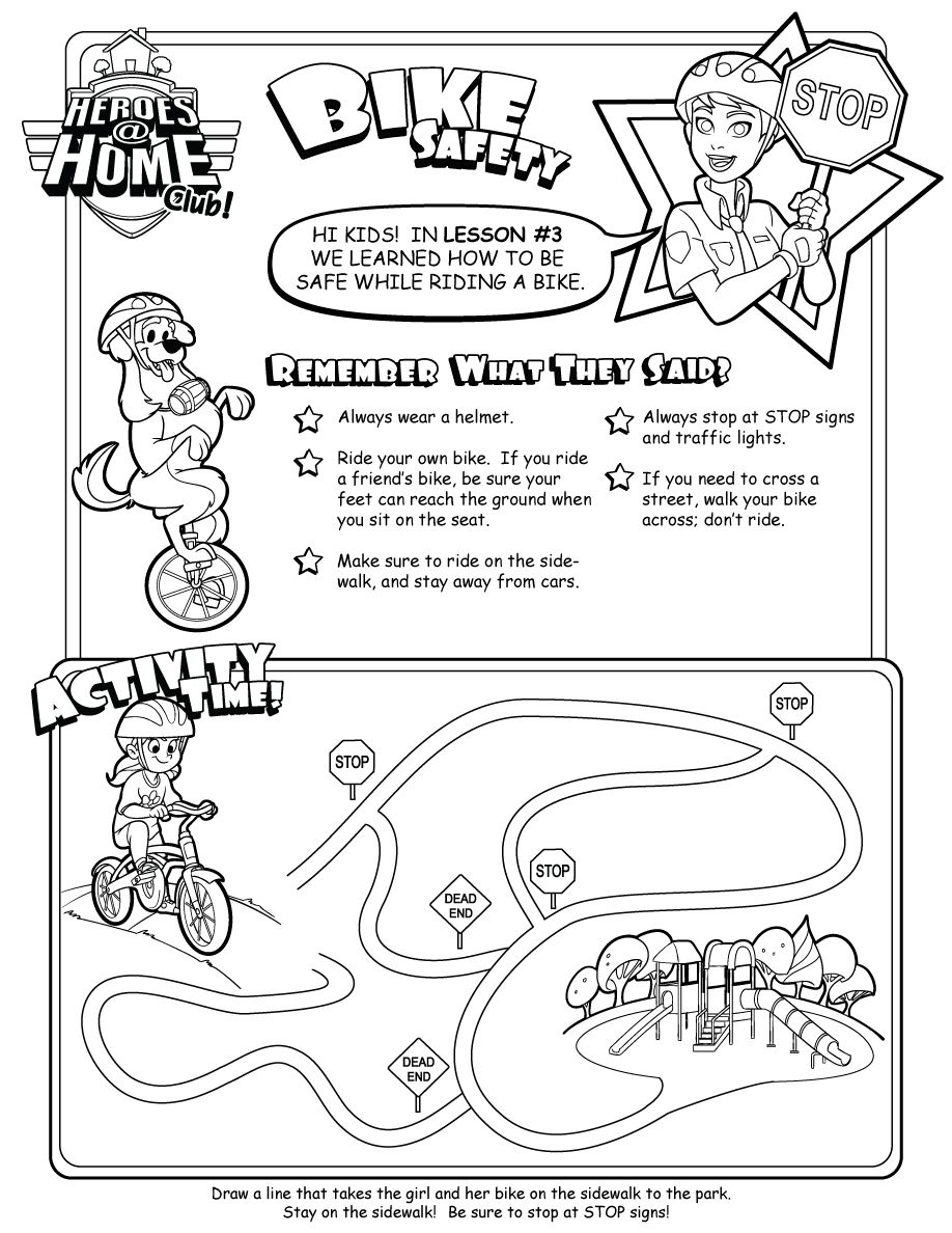 Bike Safety Activity Sheet | Bicycle Safety