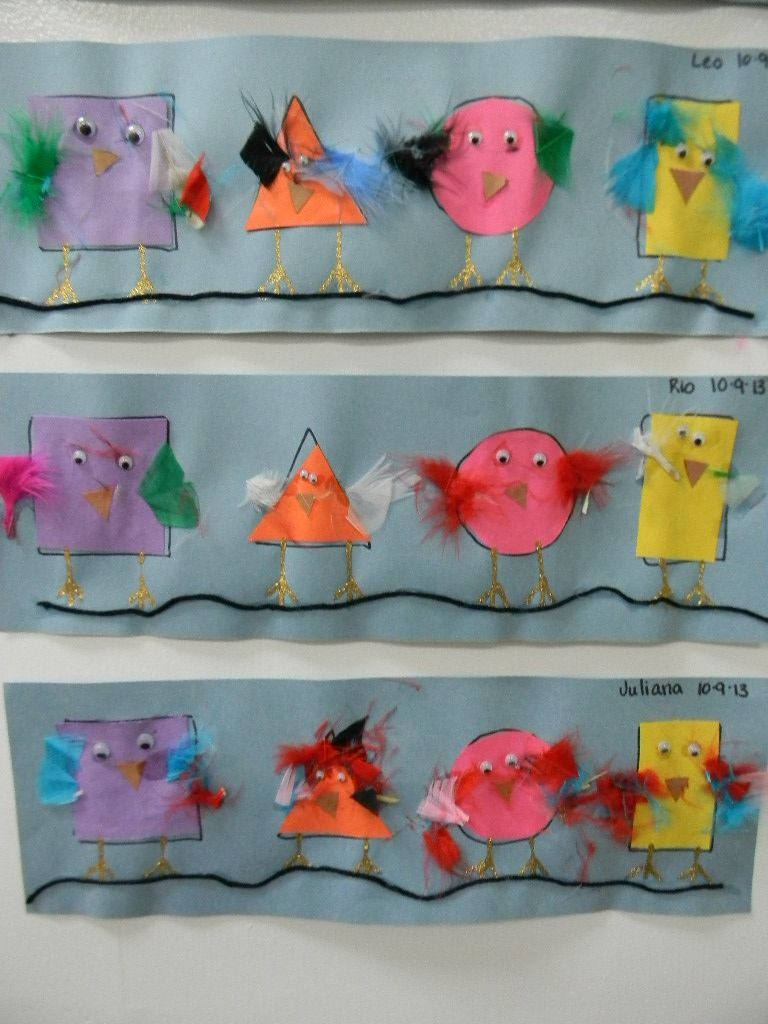 Birds On A Wire: Shape Match Art Activity | Preschool Art