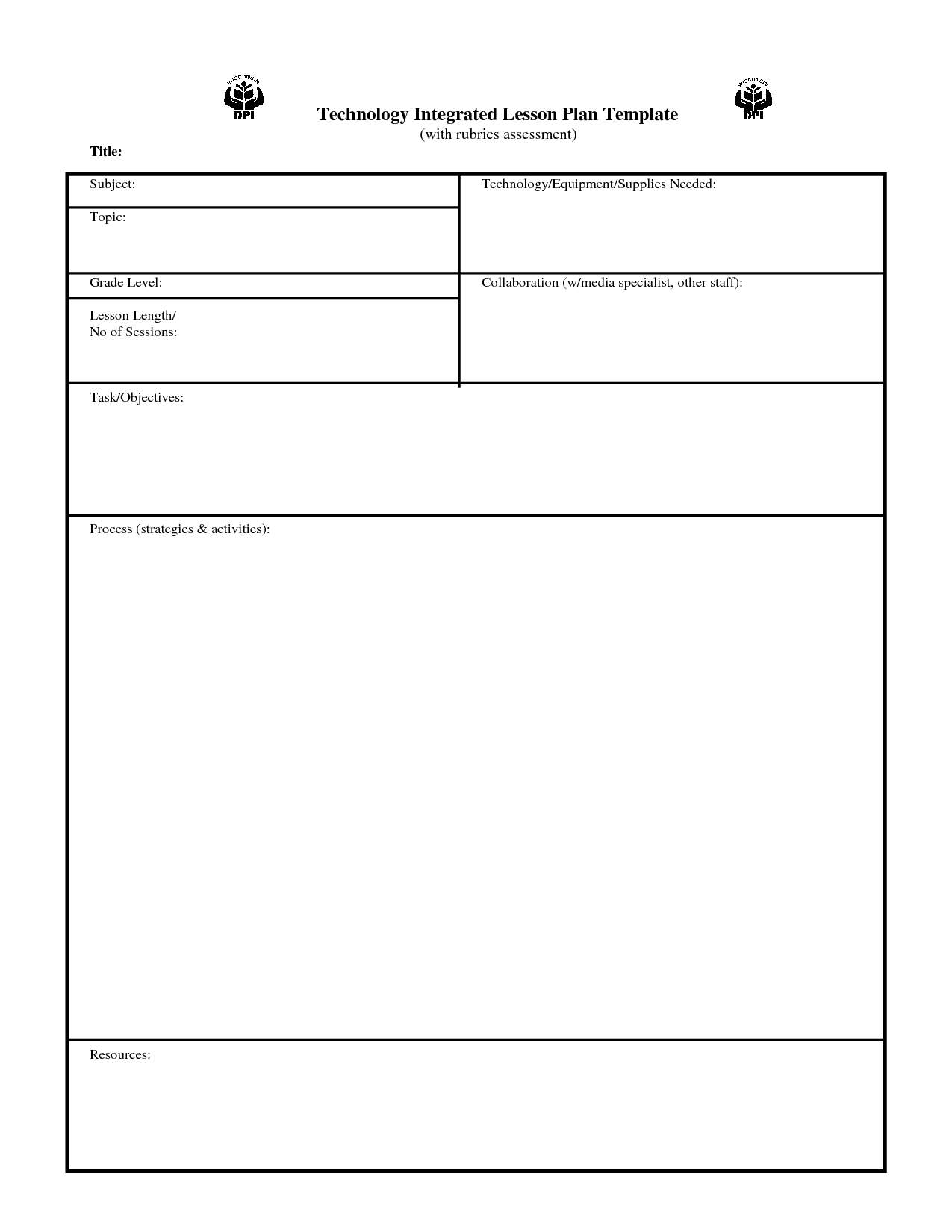 Blank Lesson Plan Template Pdf, Adapt It To Fit My Needs