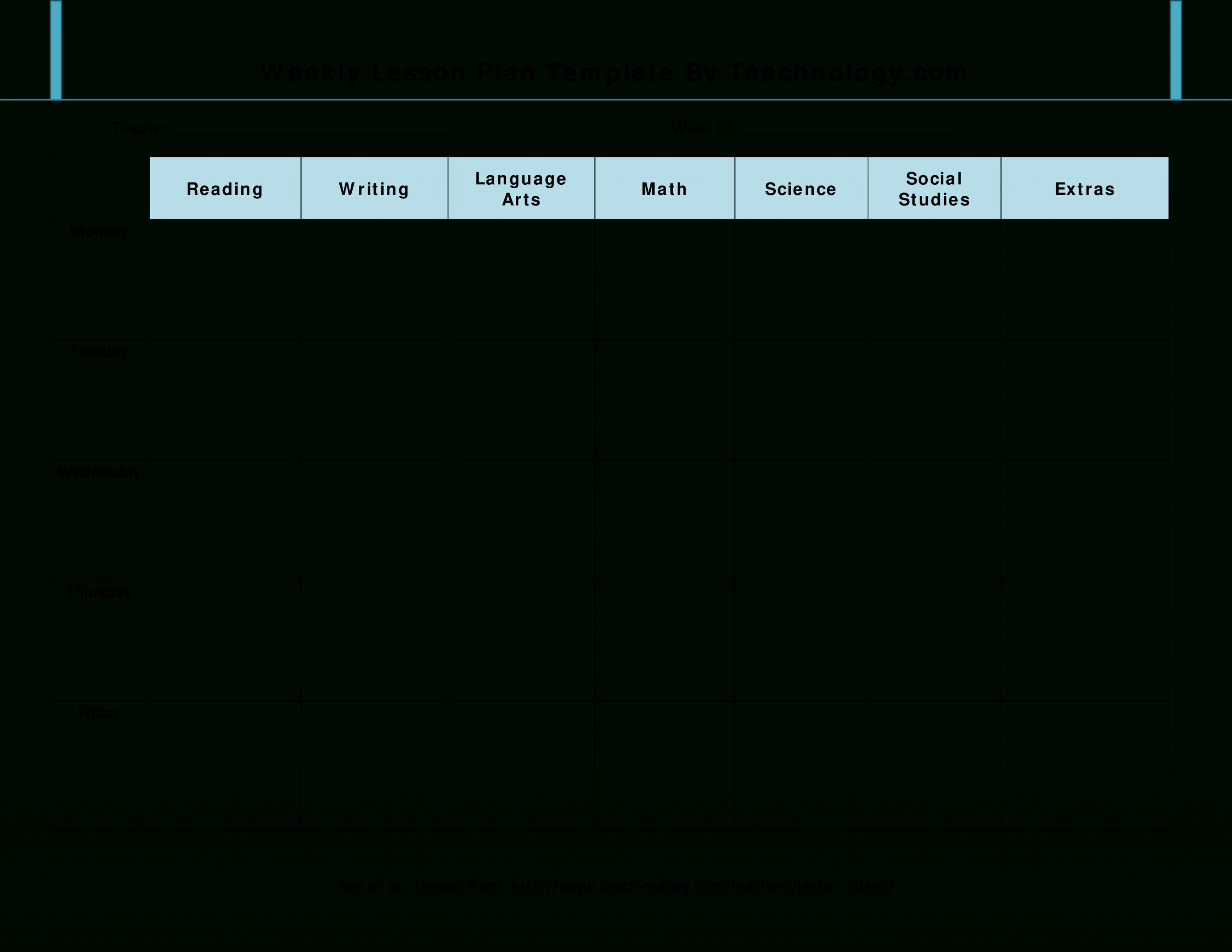 Blank Weekly Lesson Plan - How To Create A Weekly Lesson