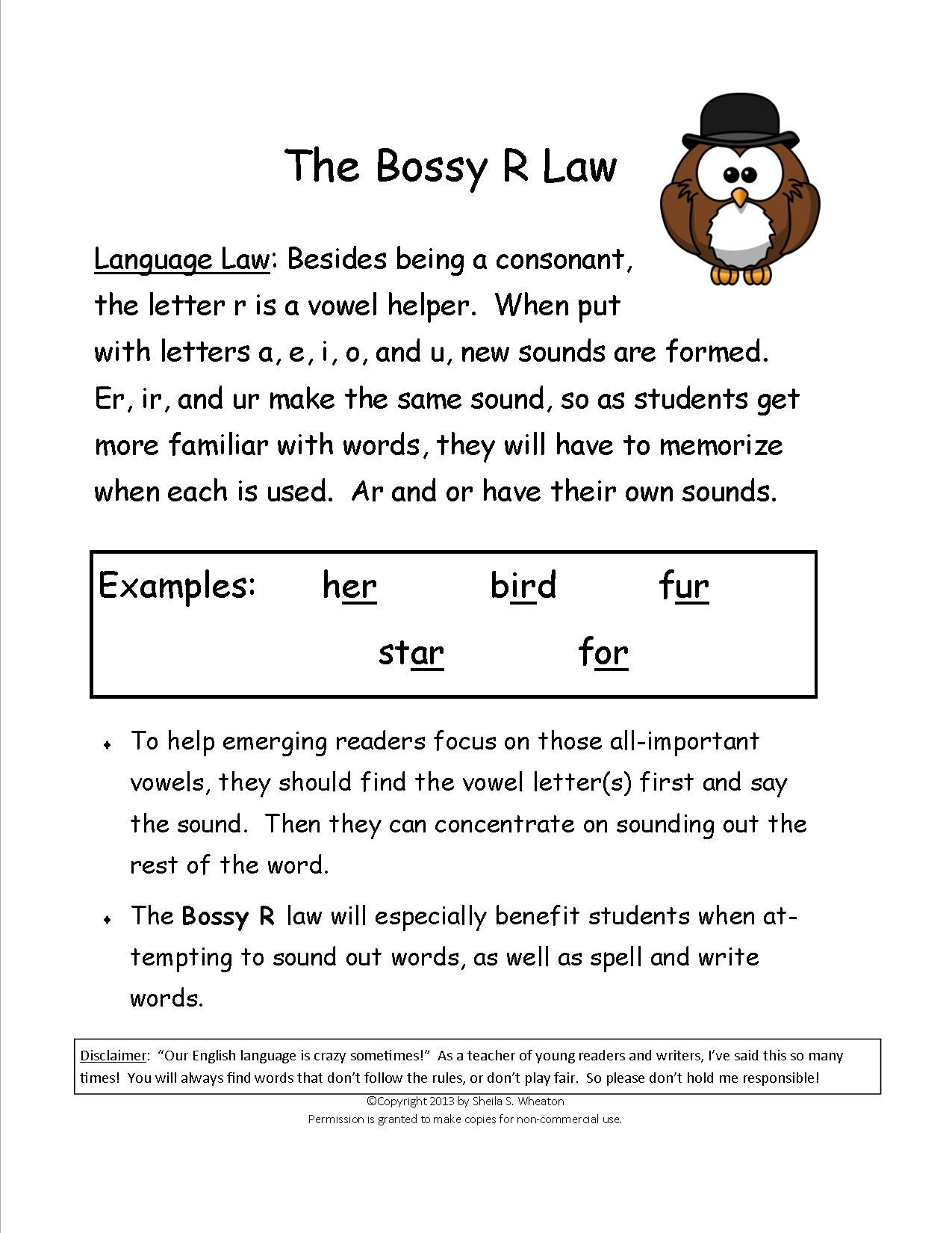 Bossy R: Er, Ir, Ur, Ar, Or (With Images) | Phonics Words
