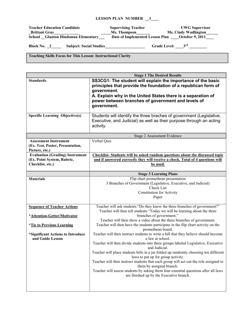 Three Branches Of Government Lesson Plan 24rd Grade - Lesson Plans Inside Branches Of Government Worksheet Pdf