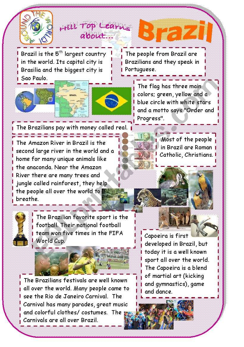 Brazil - Introduction To Country And Culture - Esl Worksheet