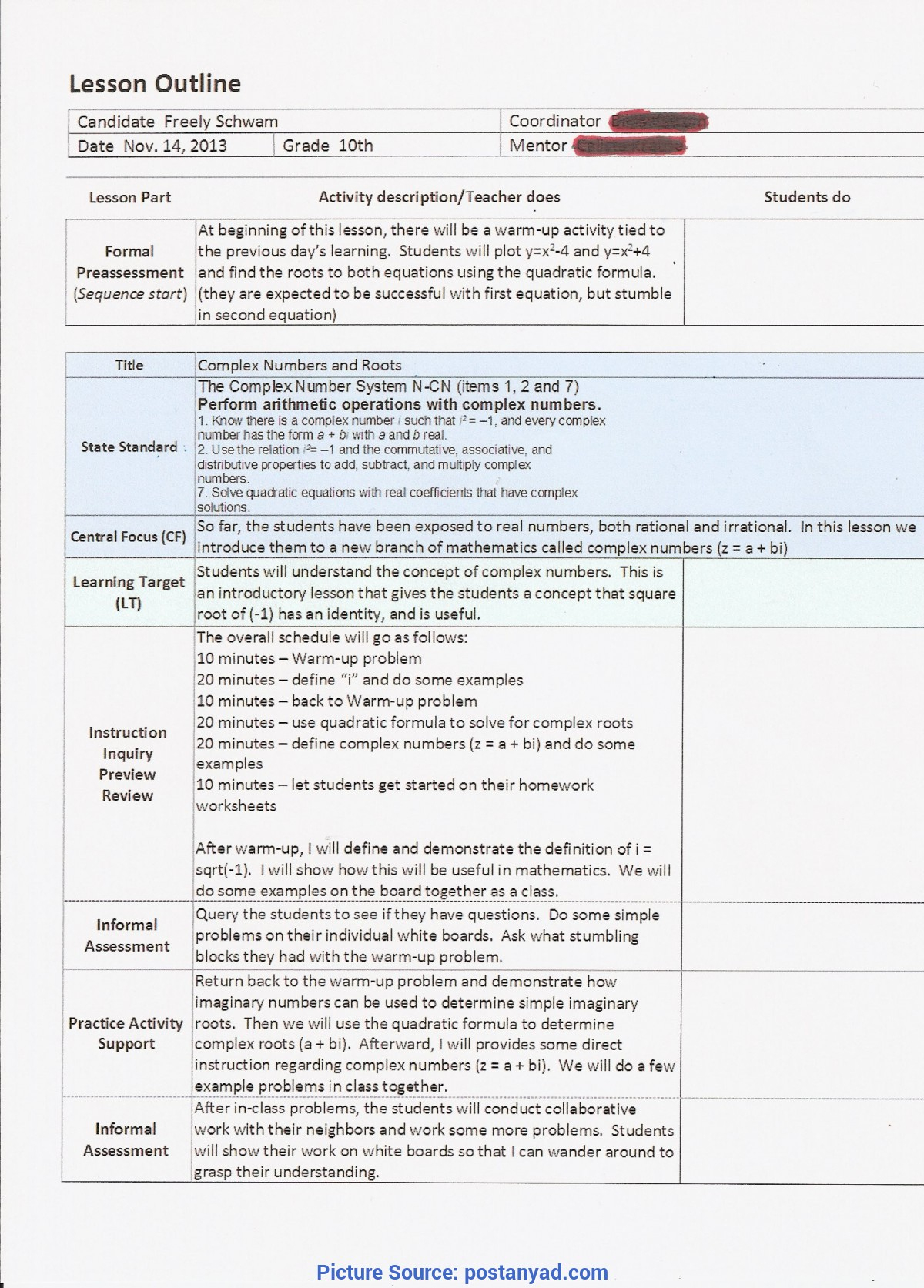 Briliant Direct Lesson Plan Example Edtpa Lesson Plan