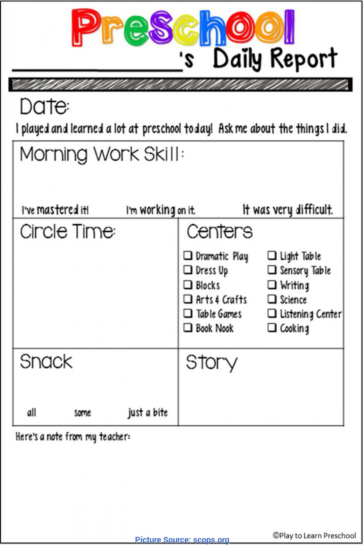 Briliant Preschool Daily Lesson Plan Template Best 25